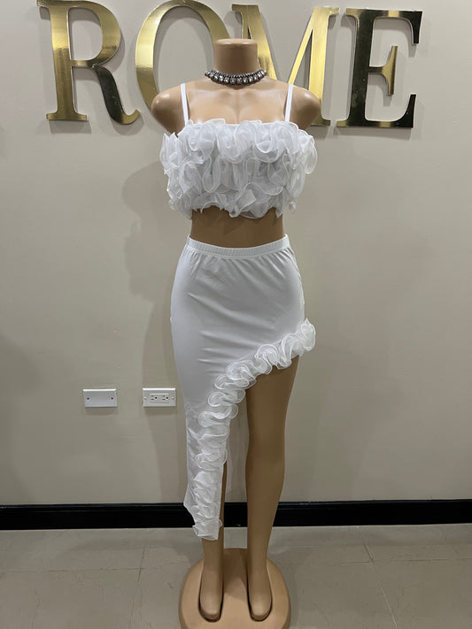 Bloom Skirt Set (White)