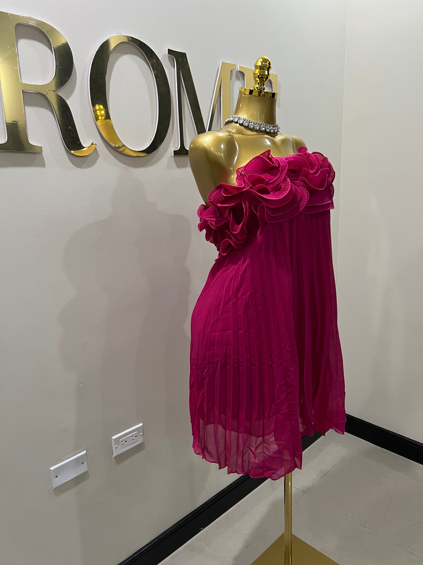 Lotus Ruffle Dress (Pink)