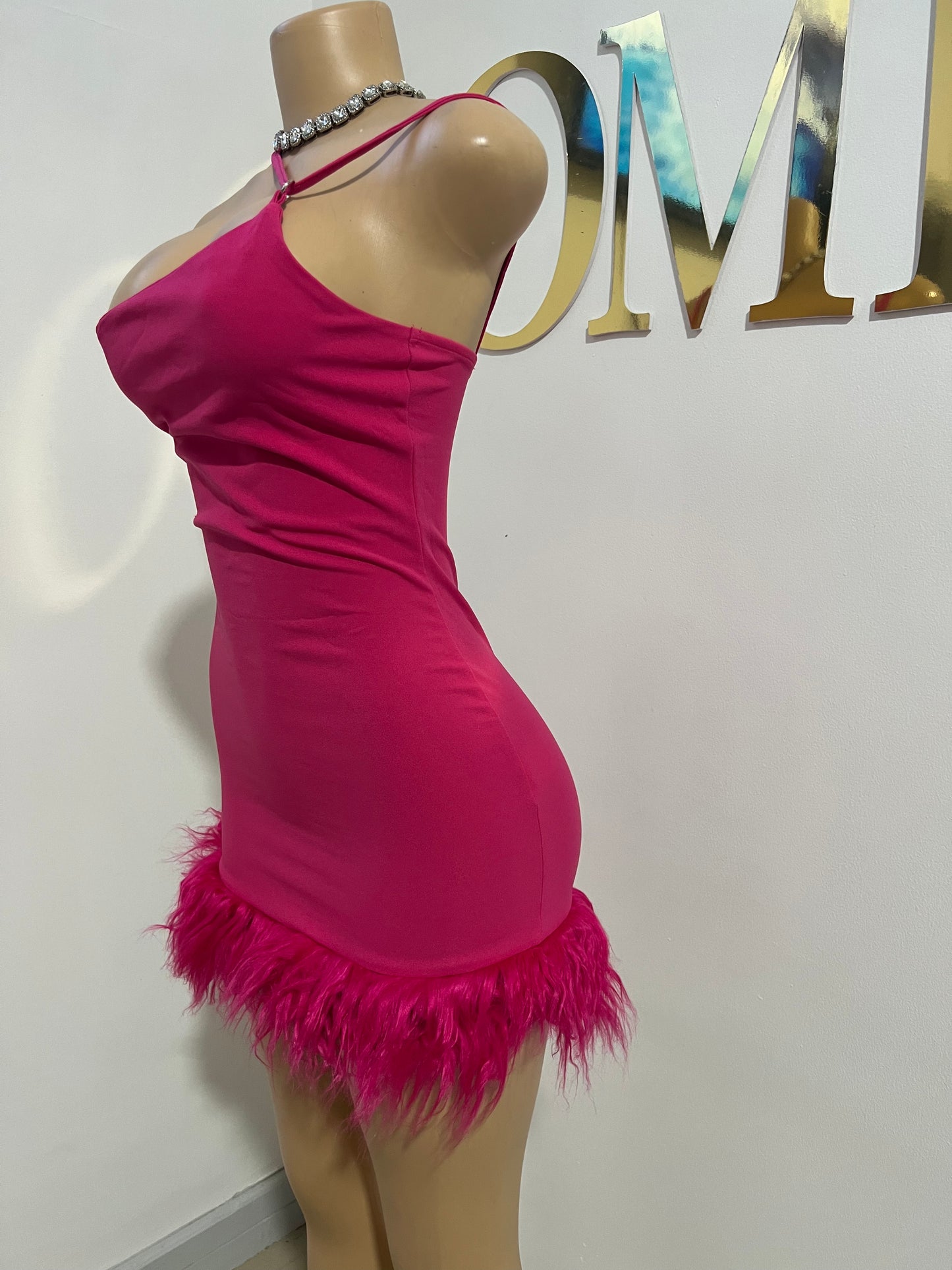 Moira Mini Dress (Bright-Pink)