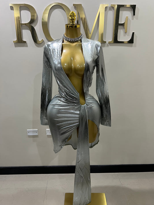 Chelsea Slay Dress (Green-silver gradient)