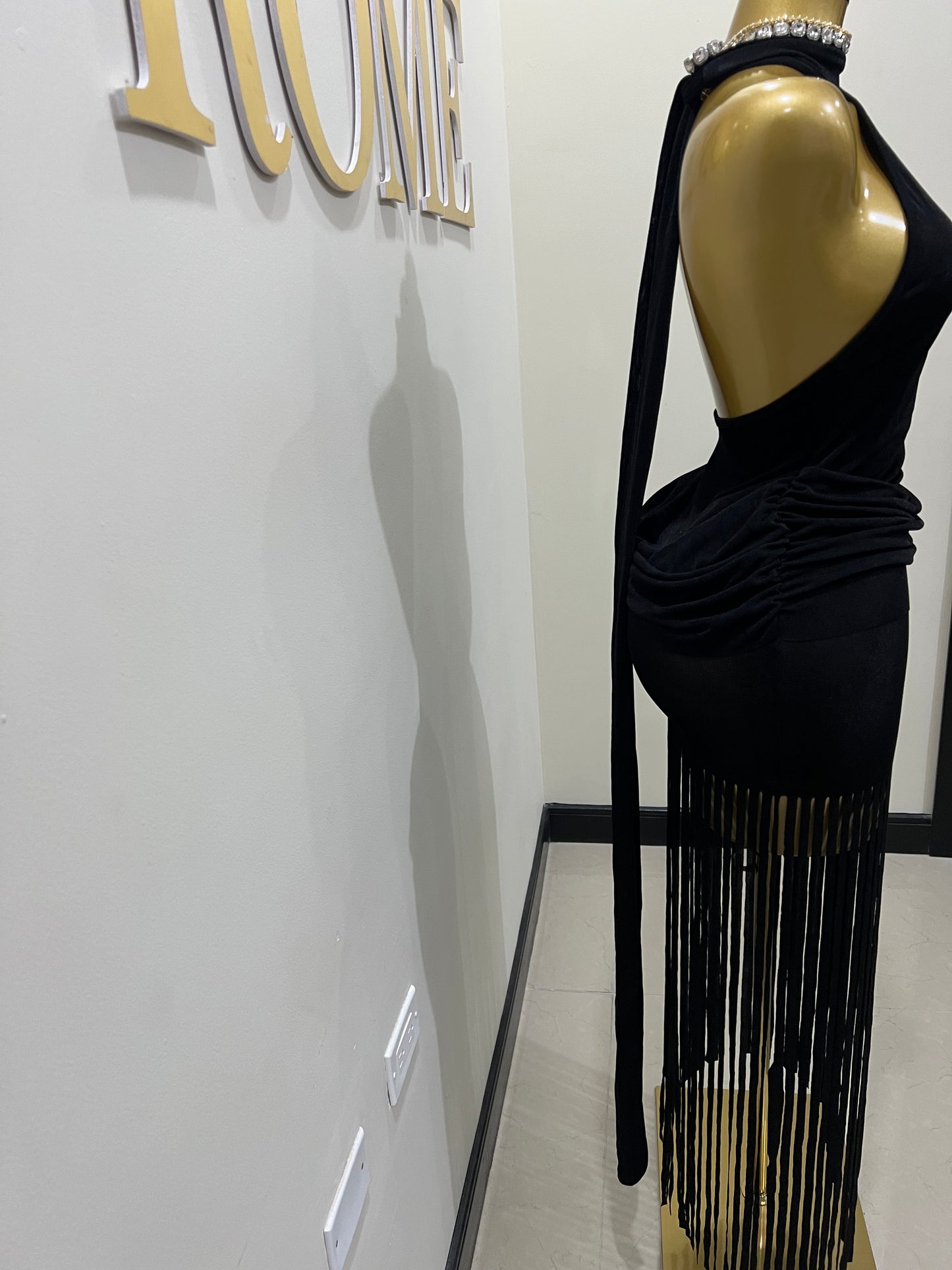 Alice Fringe Dress (Black)