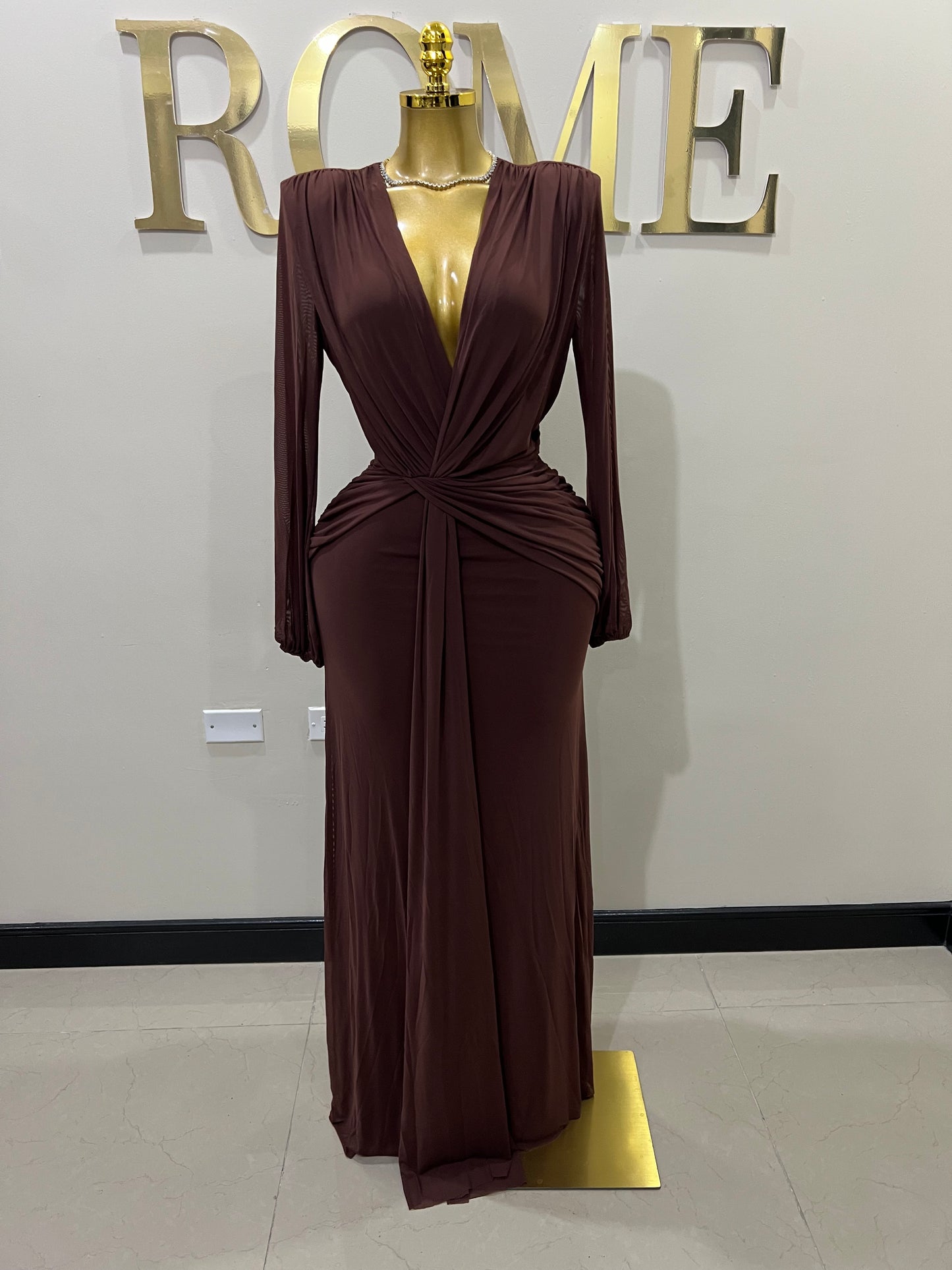 Michelle Victoria Dress (Brown)