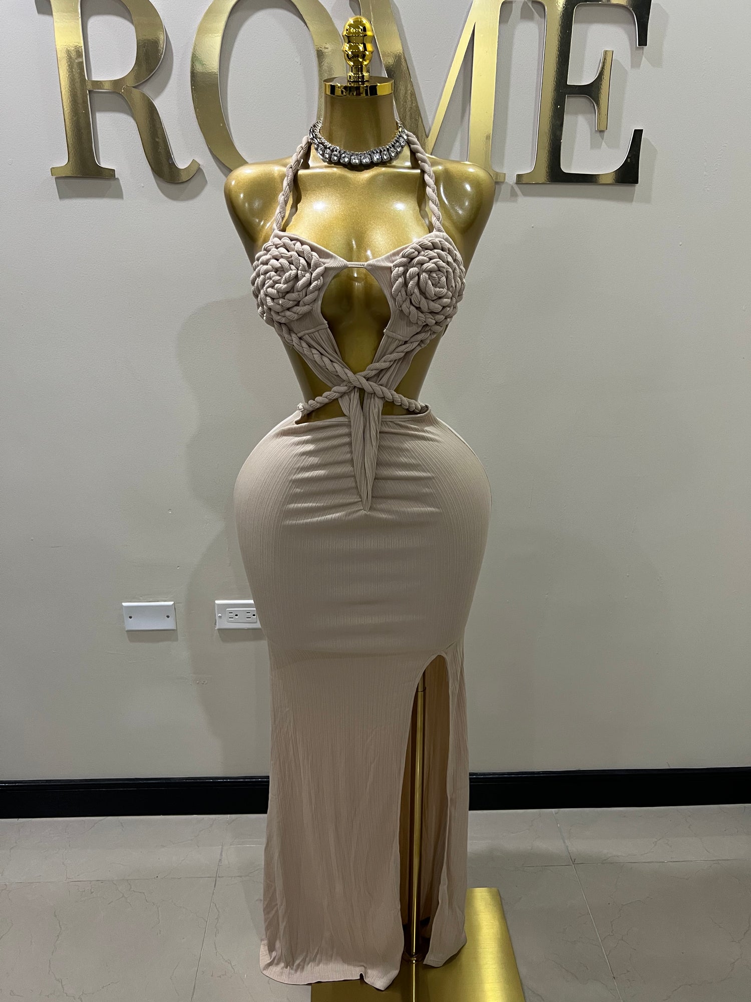 Athena Rope Dress (Brown) Rome Fashion House Athena Rope Dress (Brown) Rome Fashion House