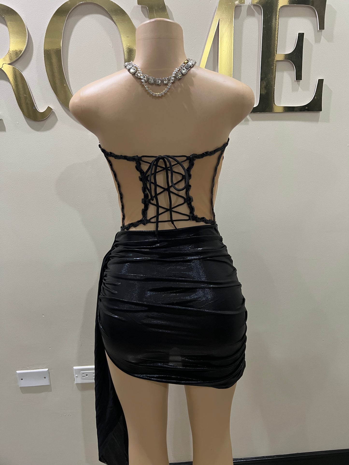 Orion Glacier Gemstone Skirt Set (Black)