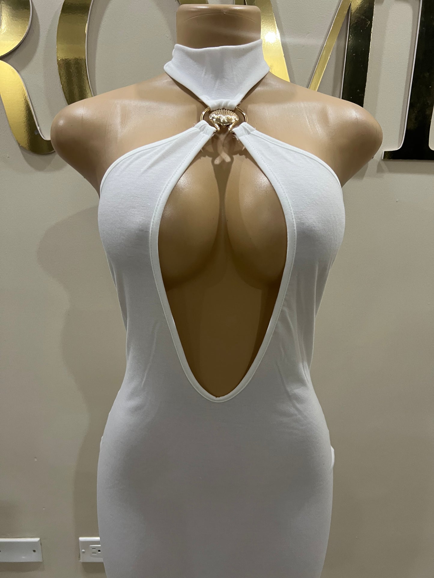 Kim Slay Seashell Dress (White)