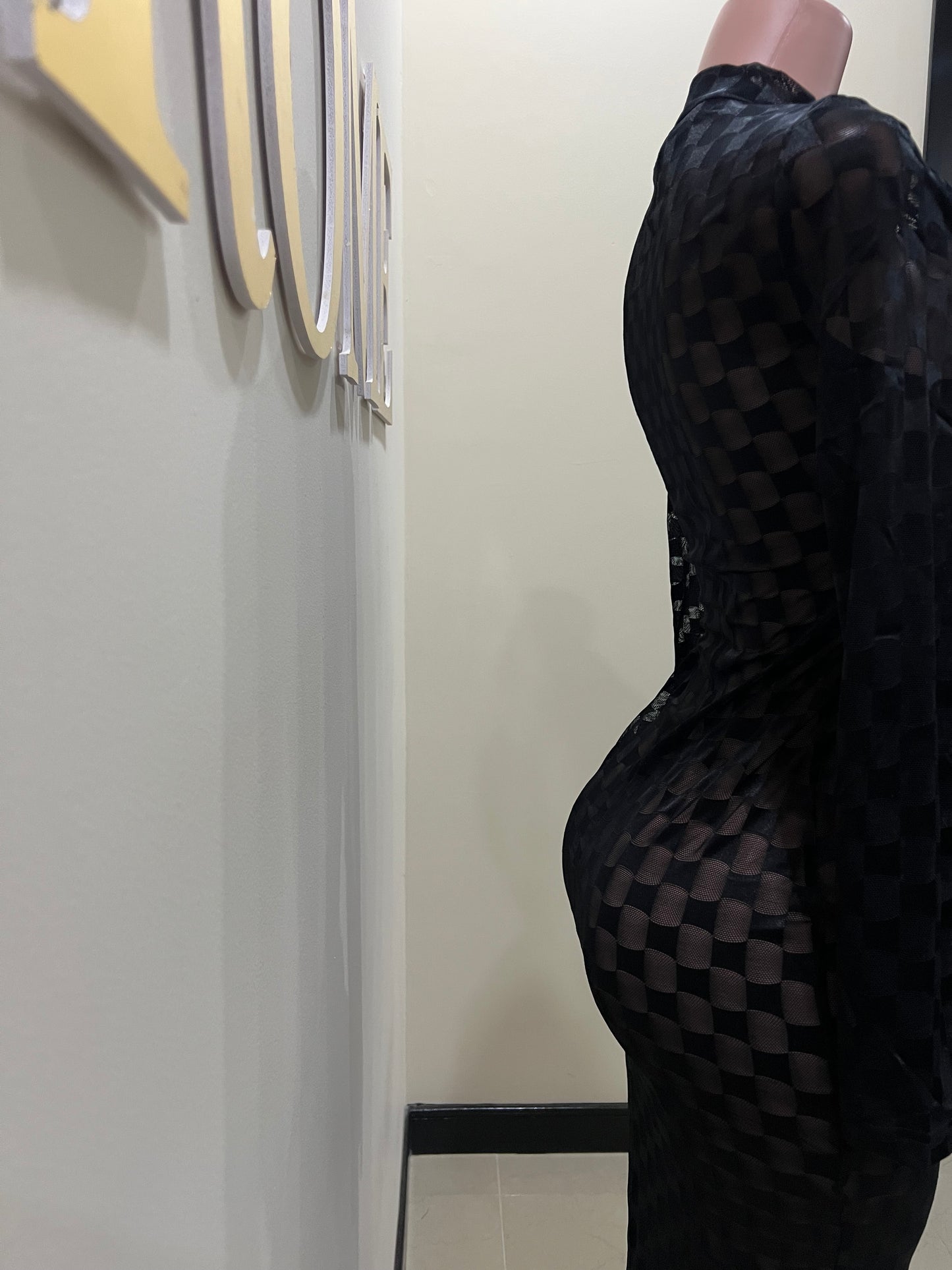 Nia Long Mesh Dress (Black)