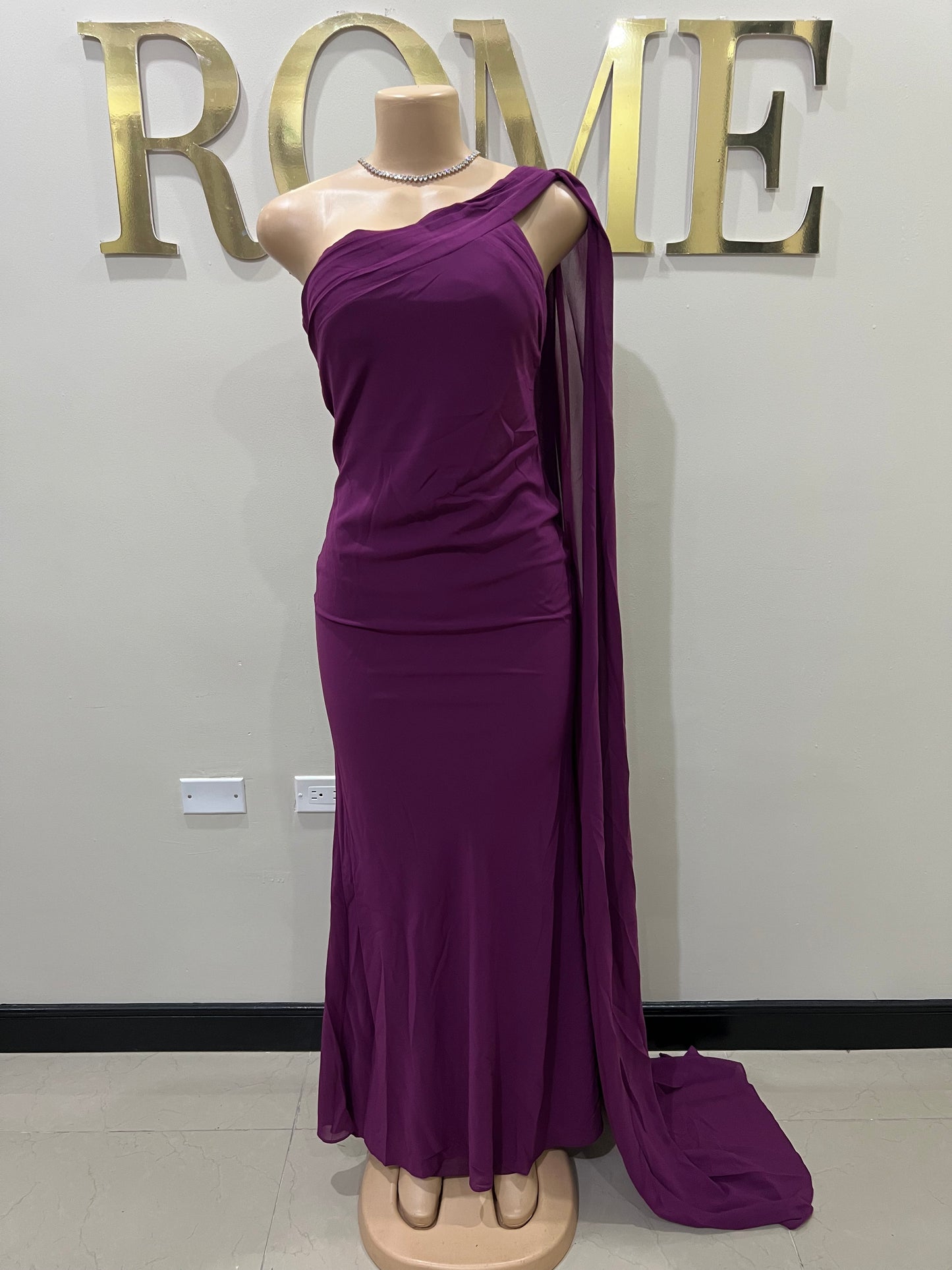 Isabella Chiffon Dress (Purple)