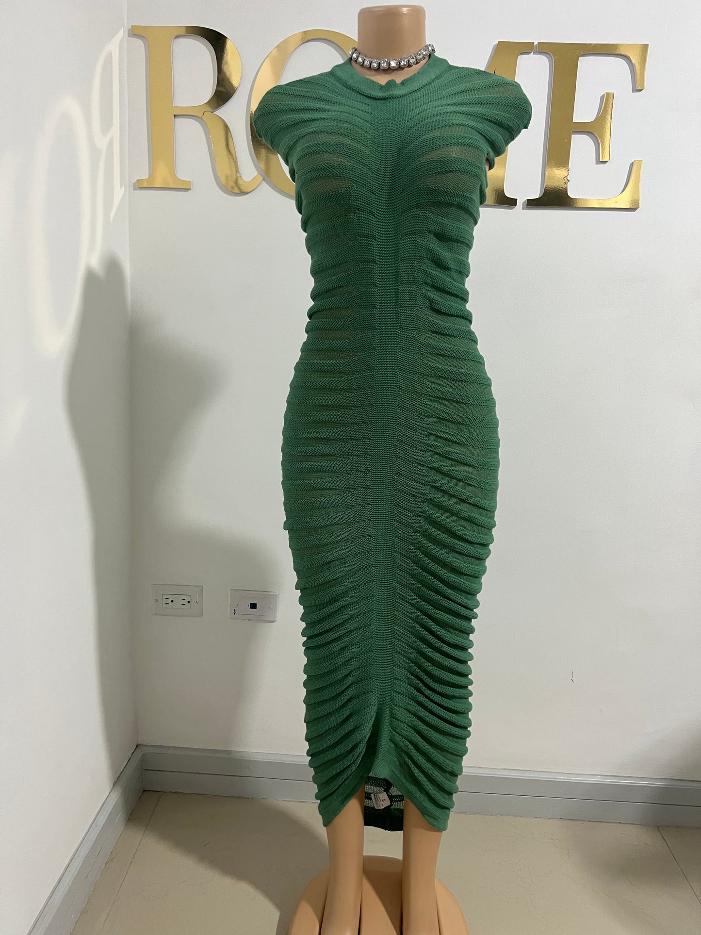 Jasmine Crochet Dress (Green)
