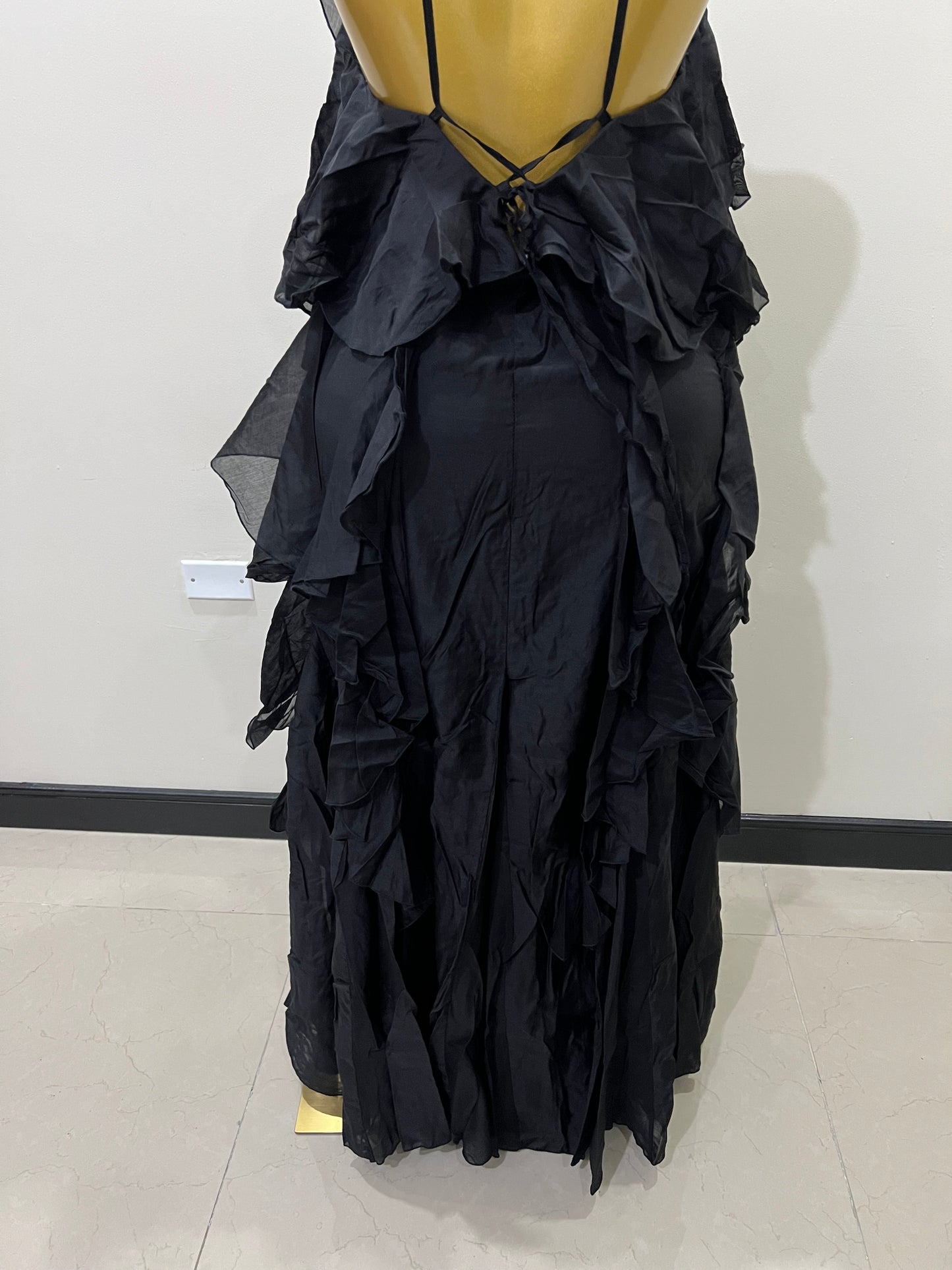Rumi Chen Ruffle Long Dress (Black)