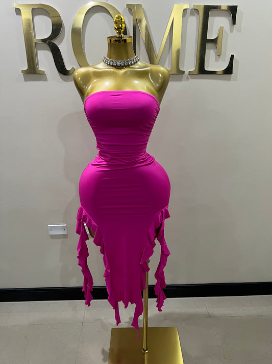 Nia Ruffle Dress (Pink)