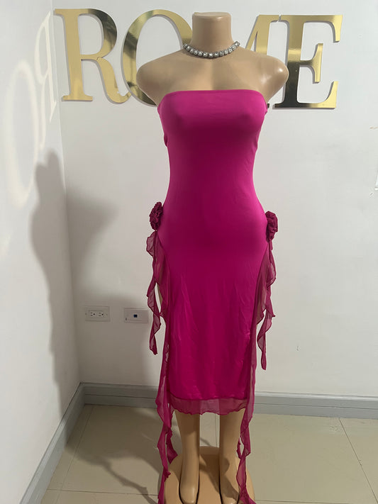 Rose Ruffle Dress (Pink)