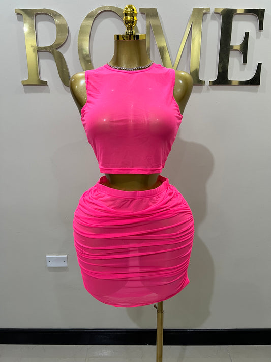 Skylar Mesh Skirt Set Cover Up