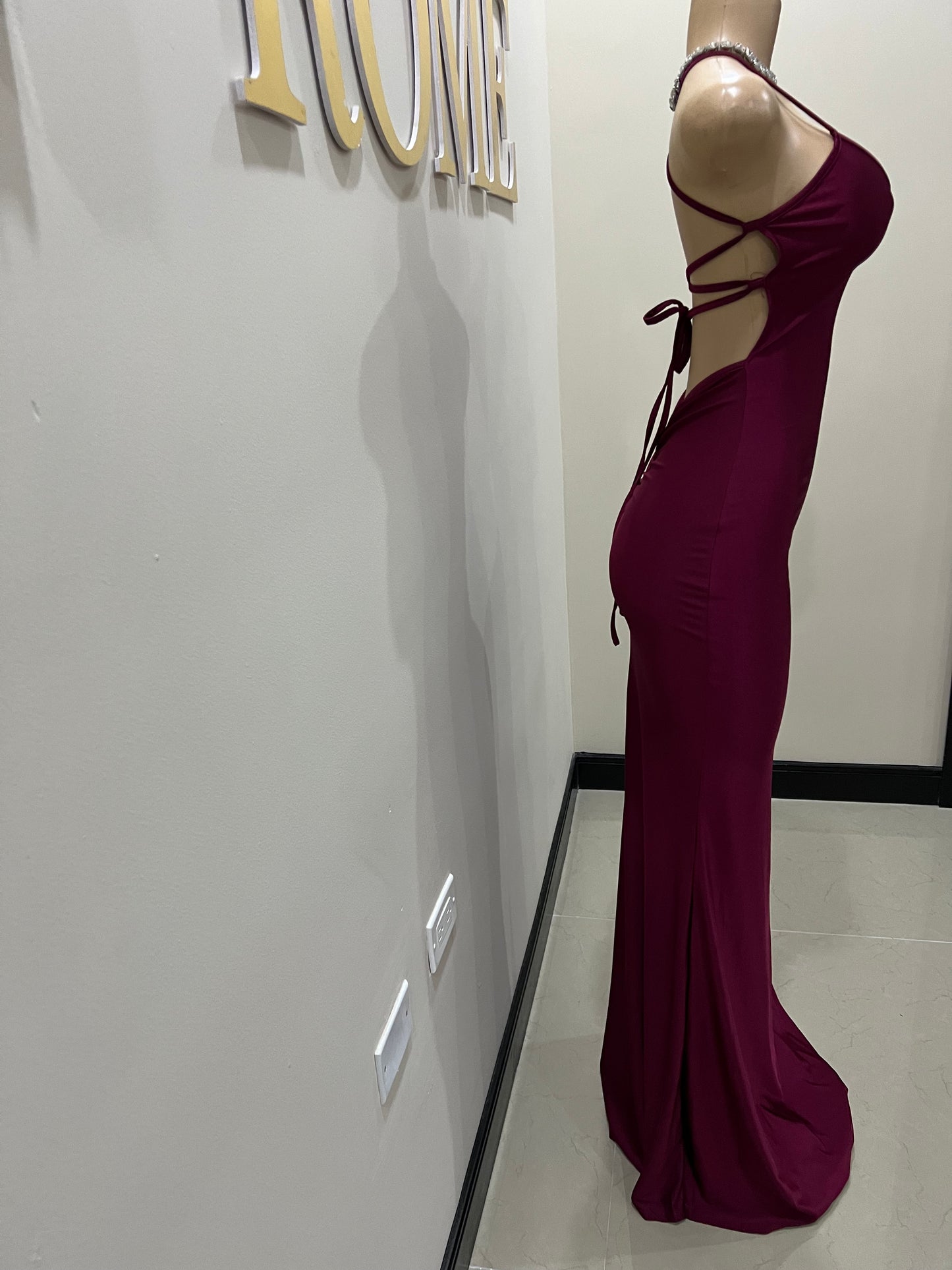 Kerry Strappy Dress (Burgundy)