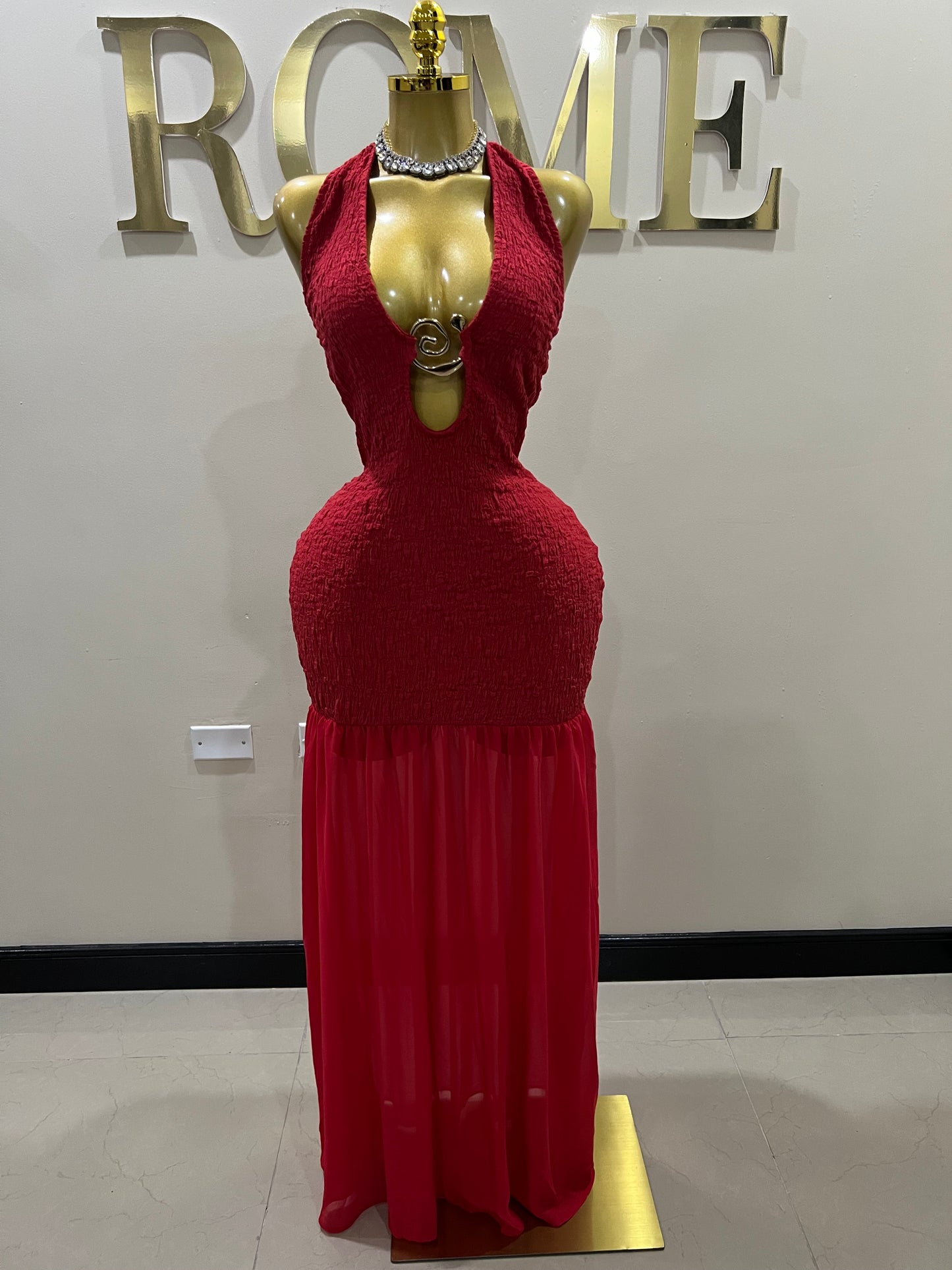 Athena Swirl Dress (Red)