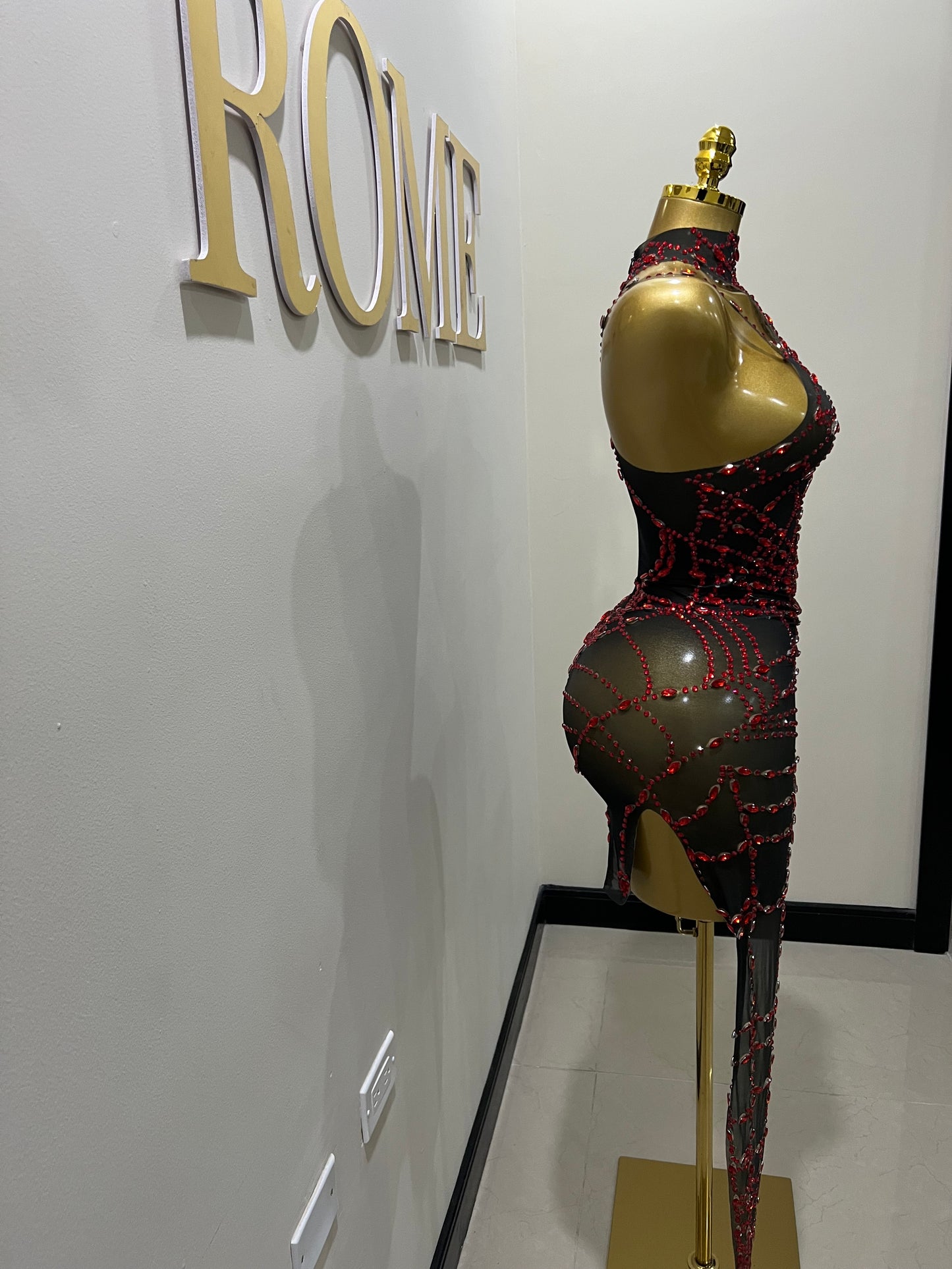 Charlotte’s Web Gemstone Mesh Dress (Red)