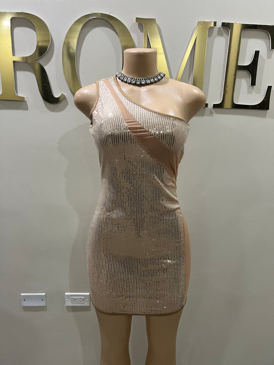 Emma Sequin Dress (Rose Gold- nude)