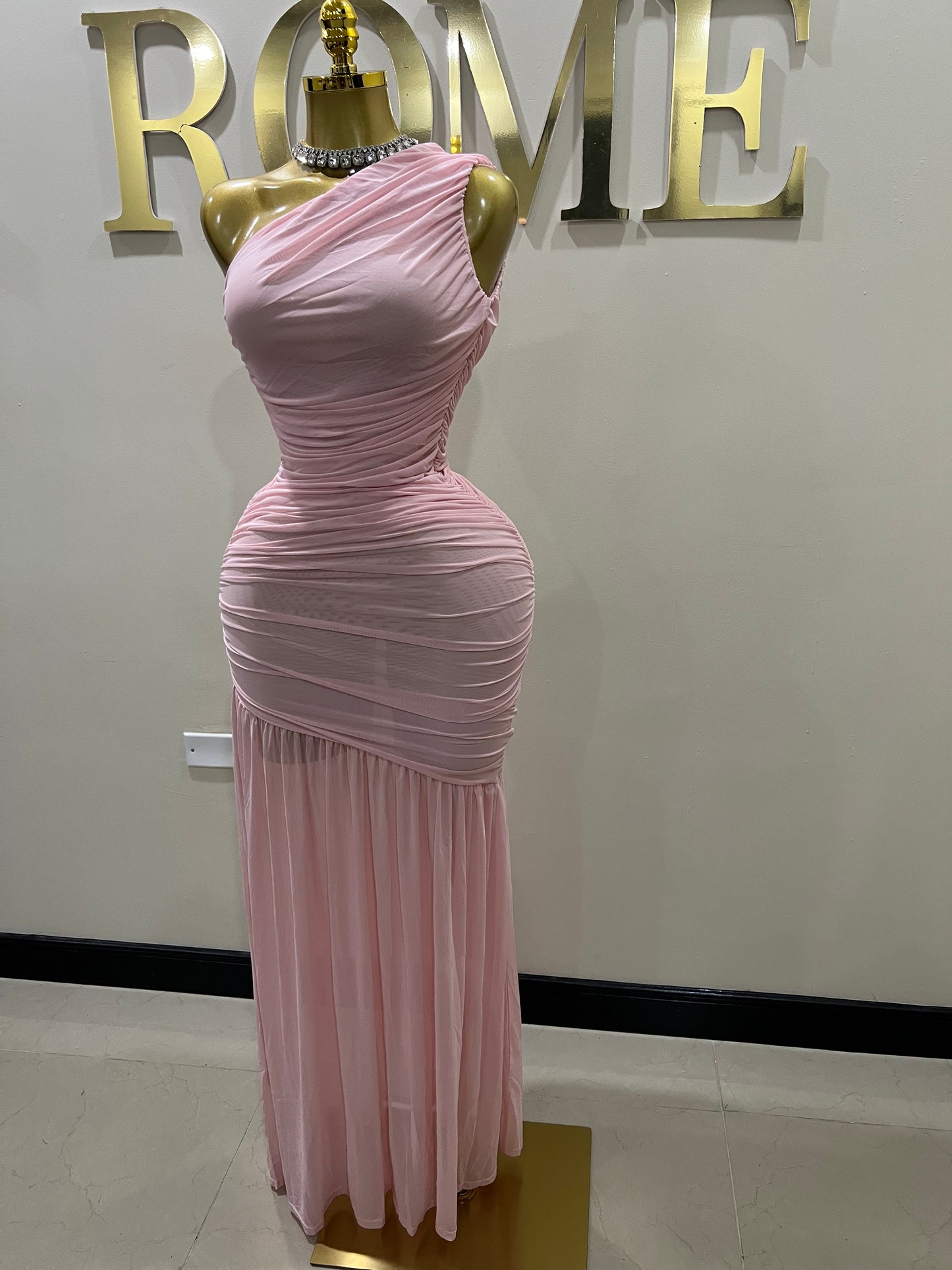 Michelle Mesh Dress (Pink)