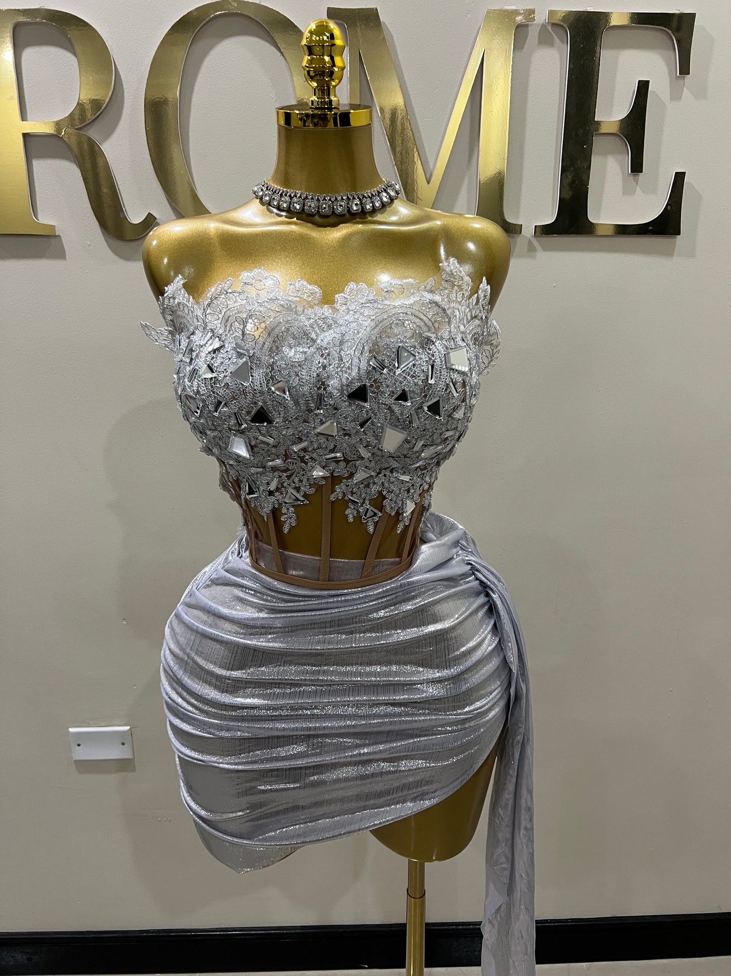 Snow Queen Glacier Mirrors Skirt Set (Silver)