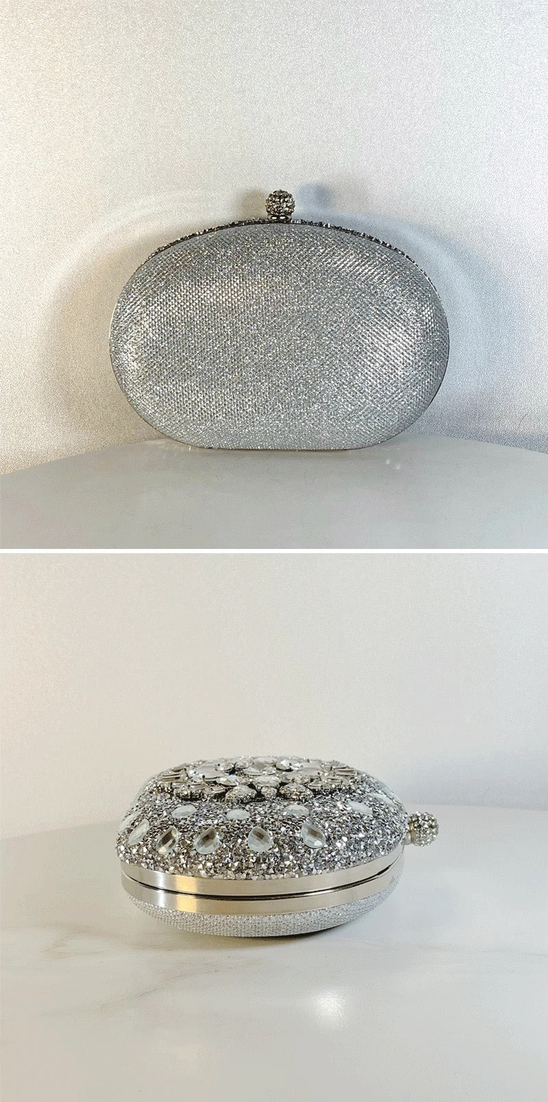 Oval Diamond Bag (Silver)