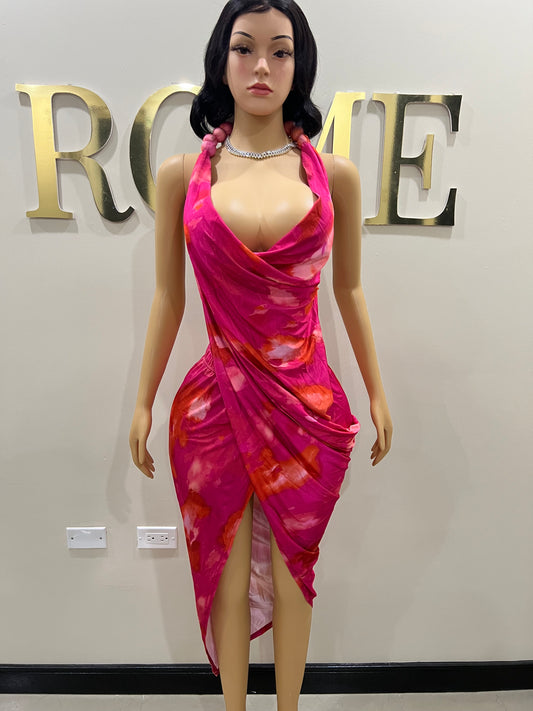 Lucia Wrap Dress (Pink)