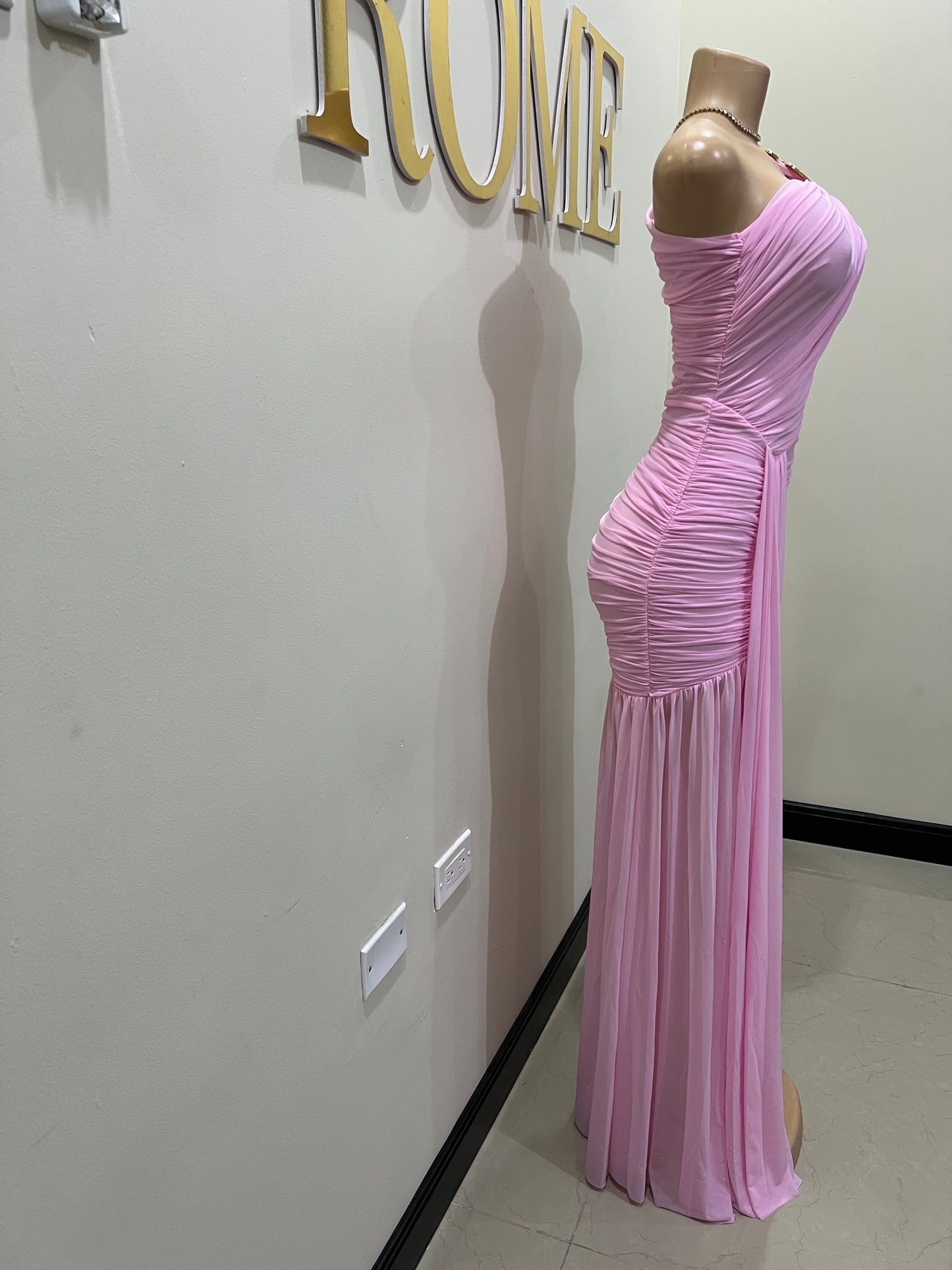 Michelle Grace Chain Dress (Light Pink)