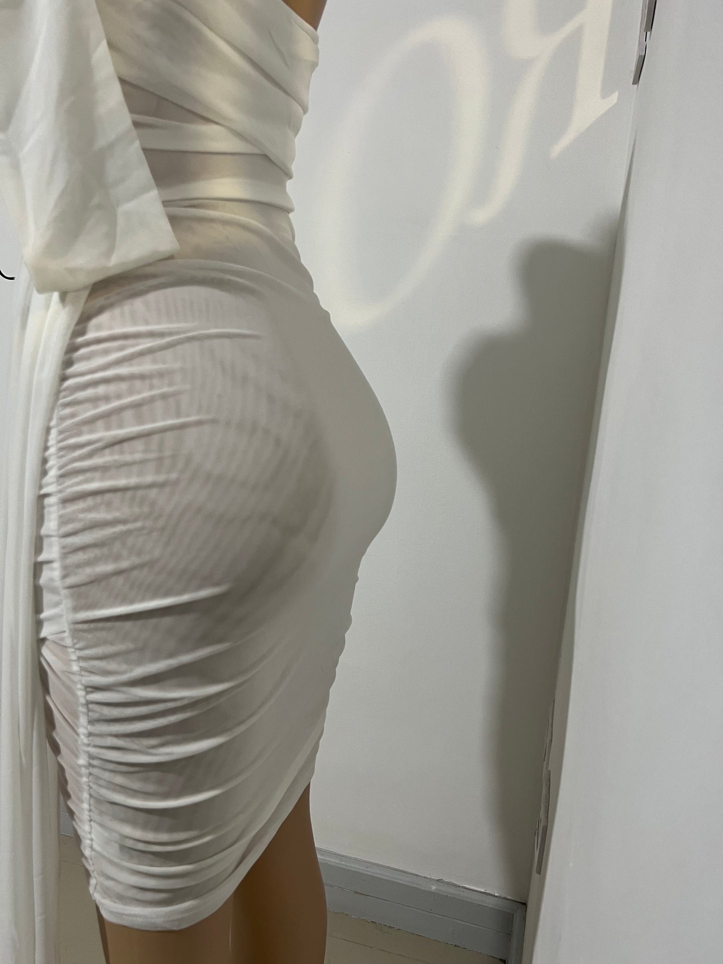 Porsha Allegra Mesh Dress (White)