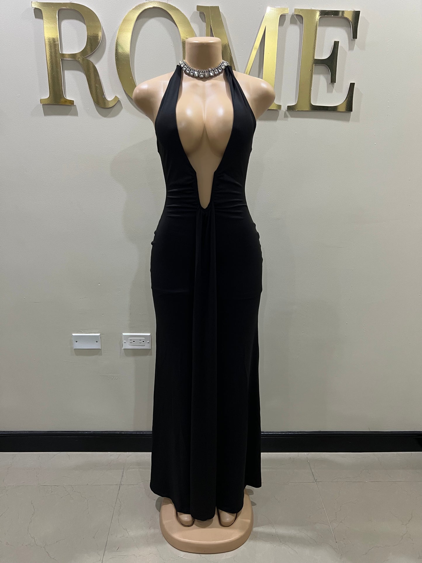 Chinelle Nara Halter Vibe Dress (Black)