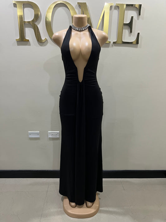 Chinelle Nara Halter Vibe Dress (Black)