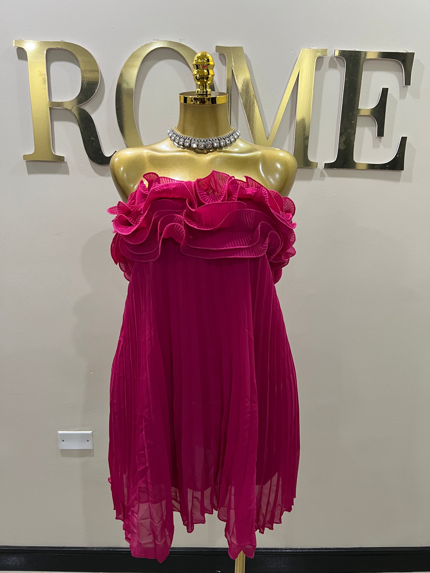 Lotus Ruffle Dress (Pink)