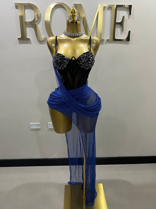 Dani Mesh Dress (Blue)