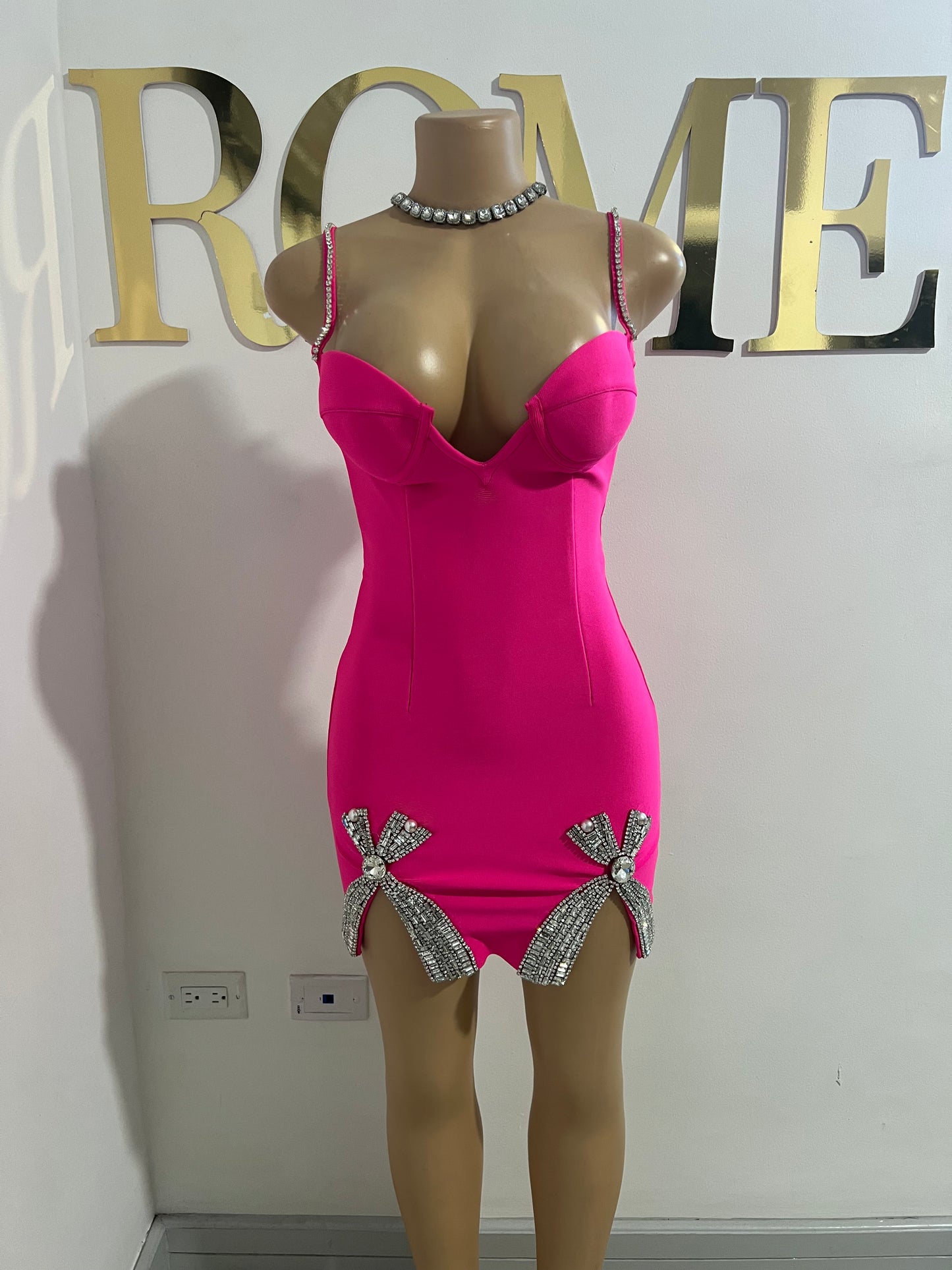 Tiffany Glam Bondage Dress (Pink)