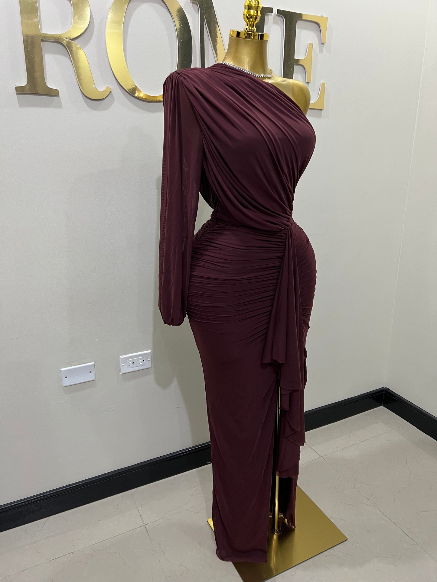Michelle Seychelles Dress (Maroon)