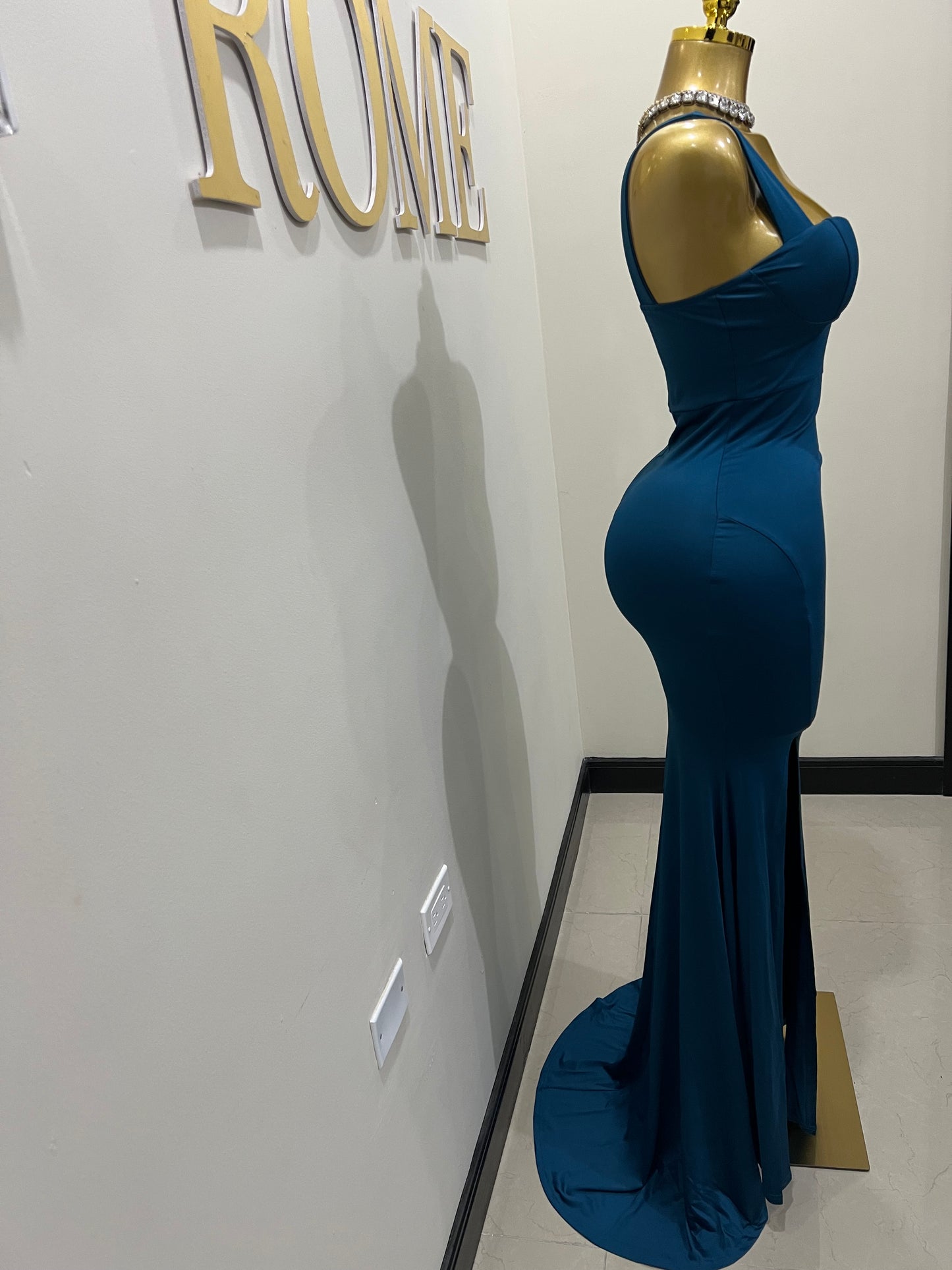 Kerry Ann Train Dress (Blue)