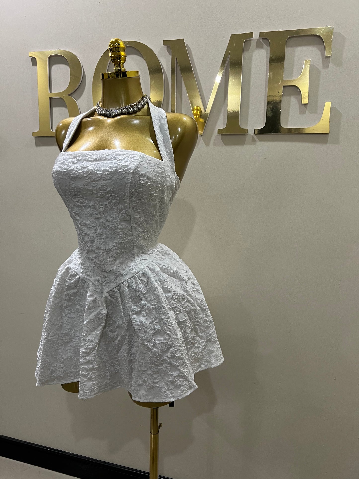 Diana Textured Dress (White)