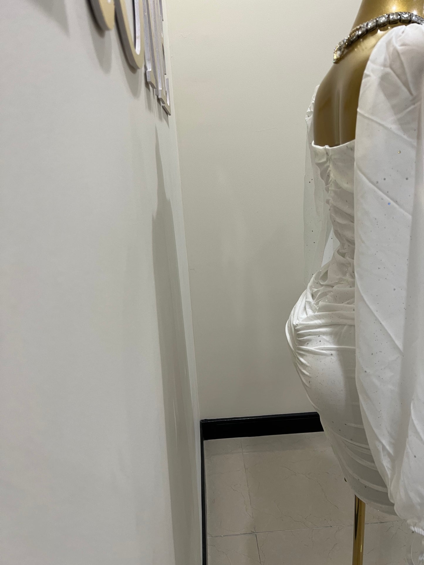 Aubrey Sprinkles Mesh Dress (White)