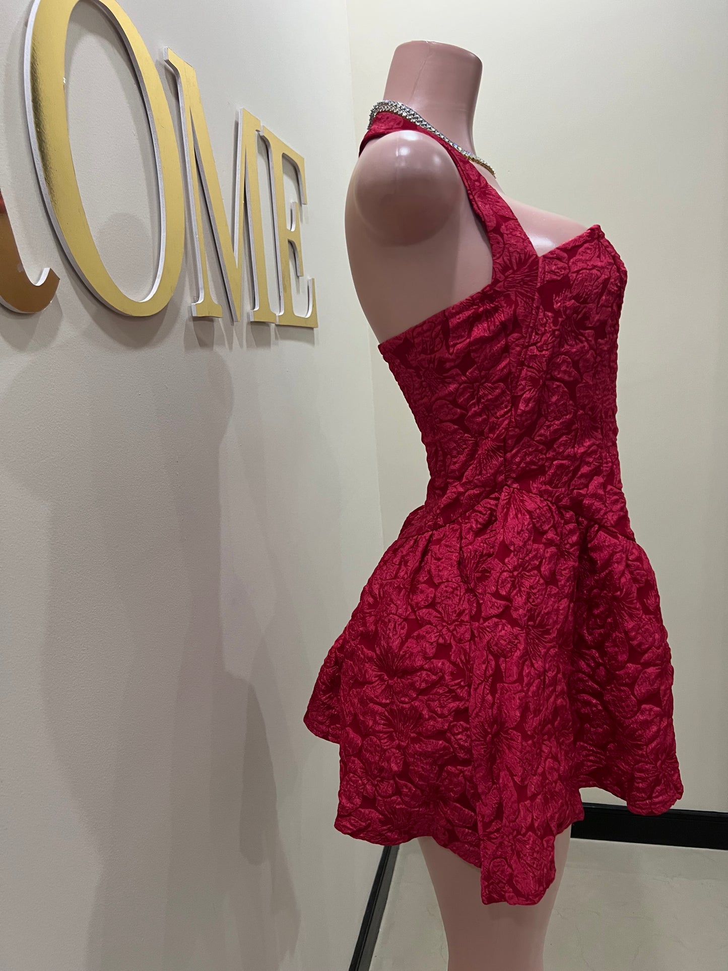 Diana Textured Dress (Red)