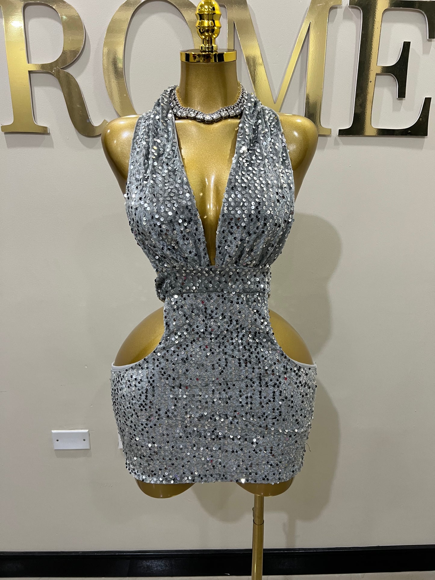 Kate Sequin Dress (Grey)