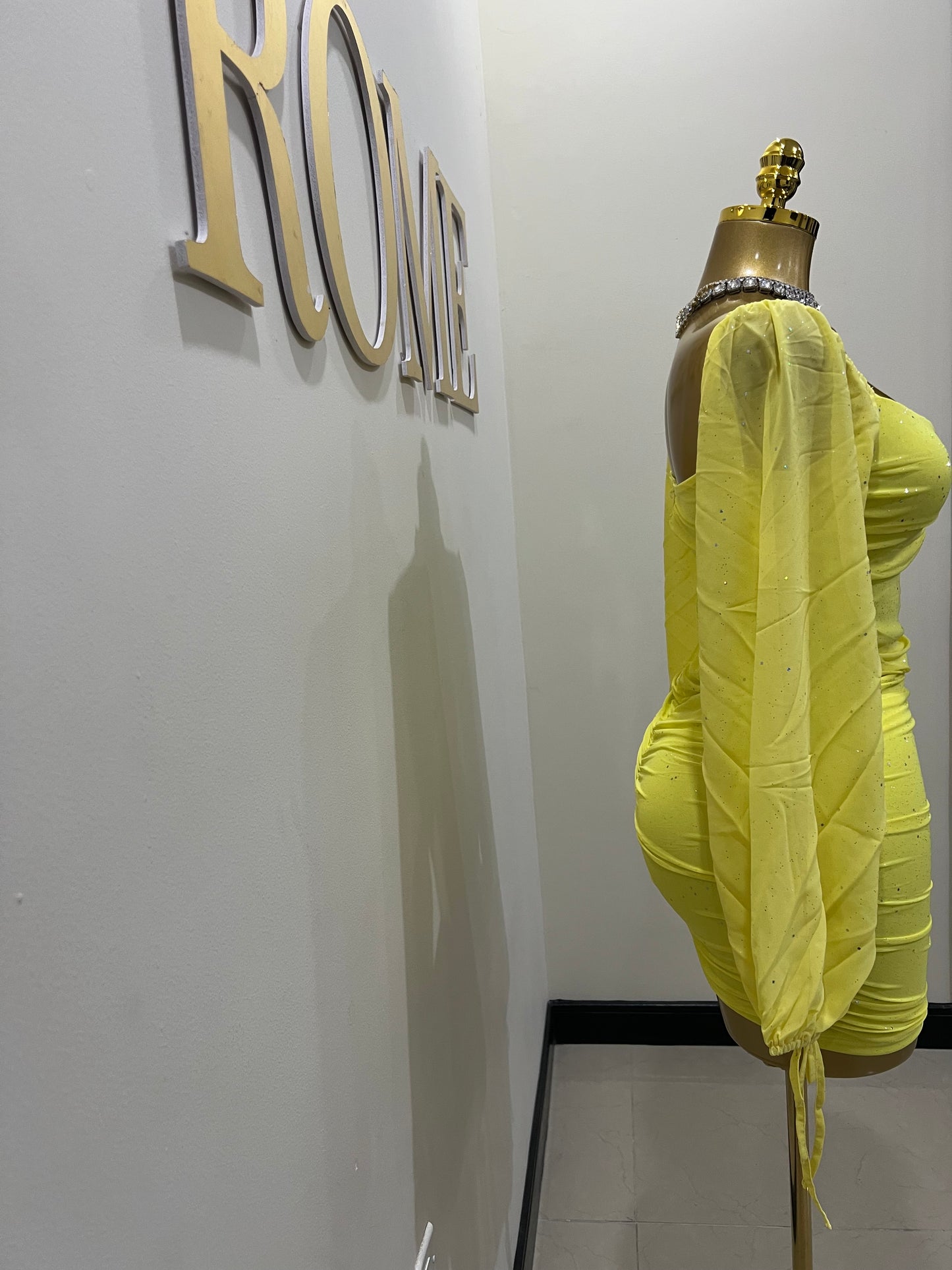 Aubrey Sprinkles Mesh Dress (Yellow)