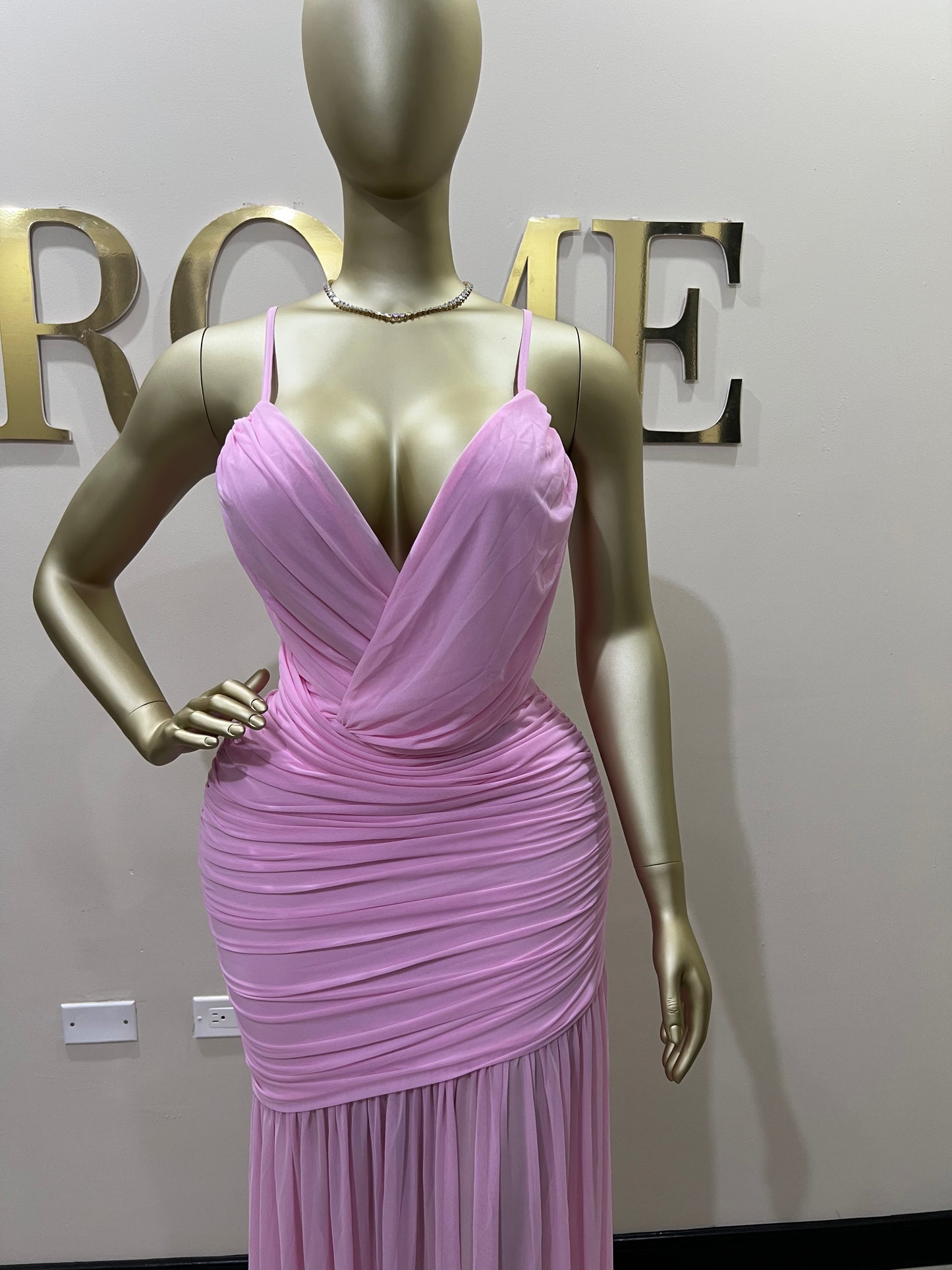 Michelle Celine Strap Dress (Pink)