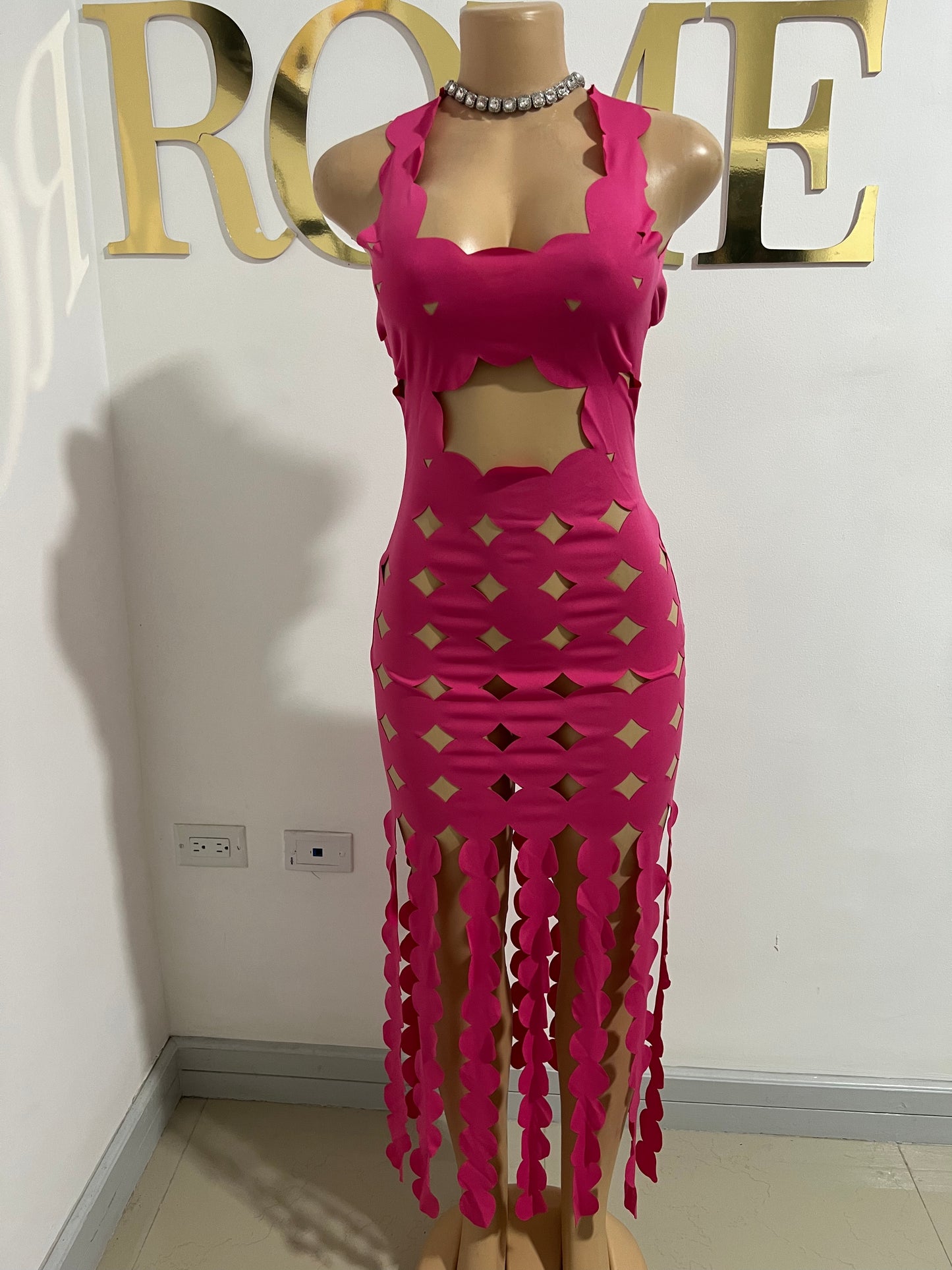 Tracy Cut Out Dress (Pink)
