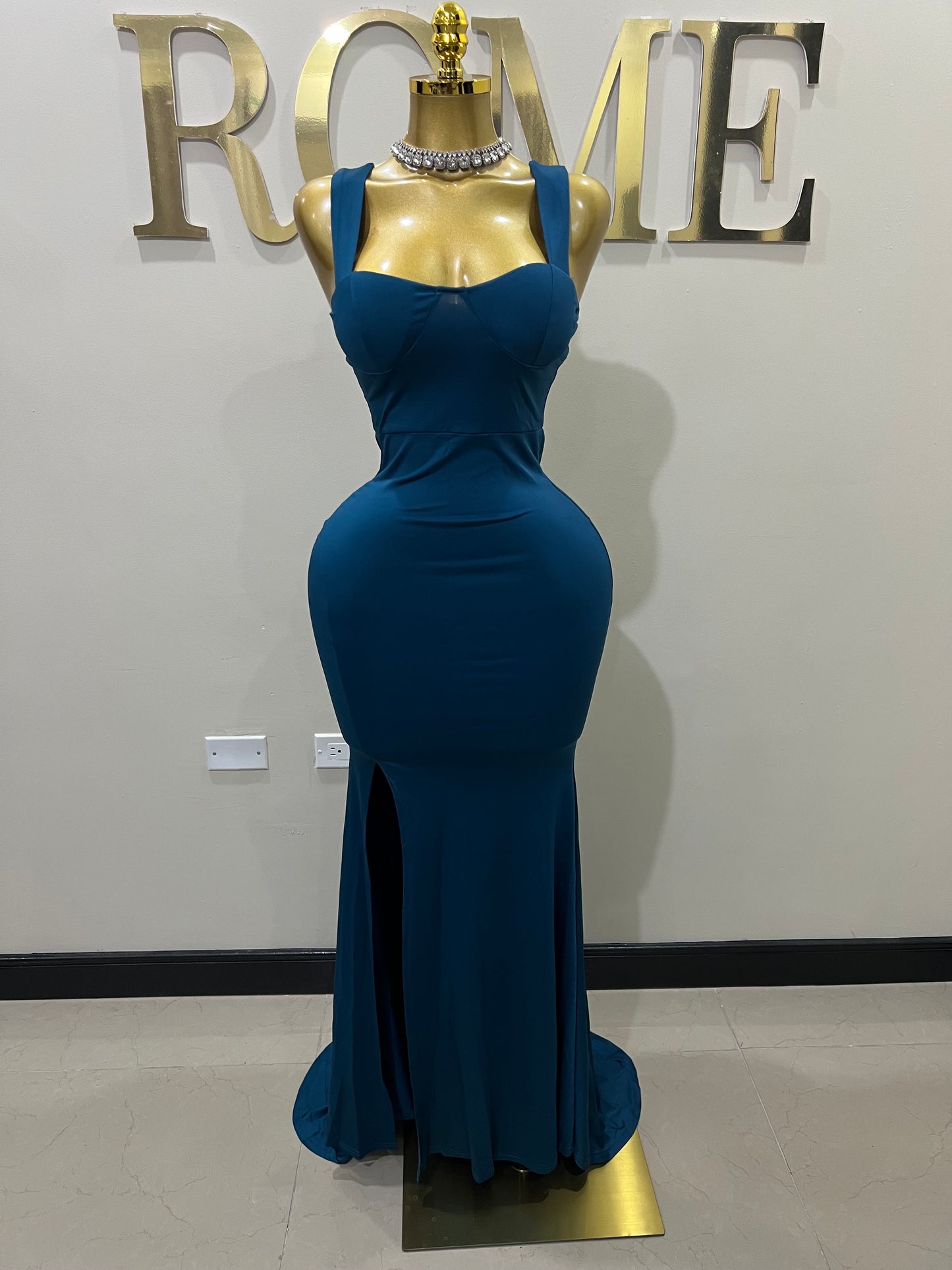 Kerry Ann Train Dress (Blue)