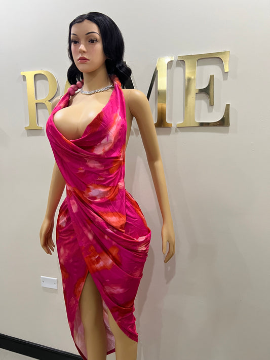 Lucia Wrap Dress (Pink)