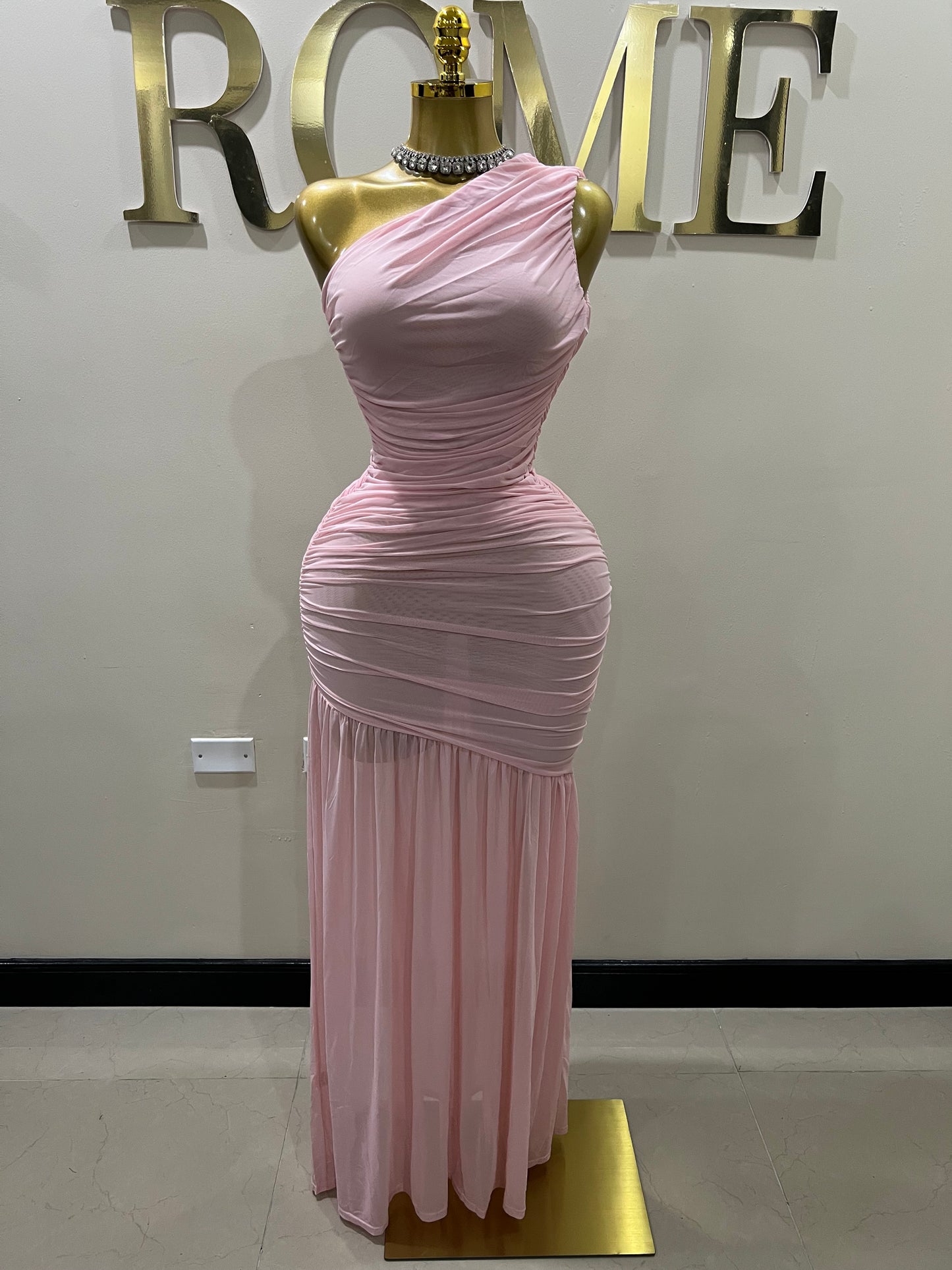 Michelle Mesh Dress (Pink)