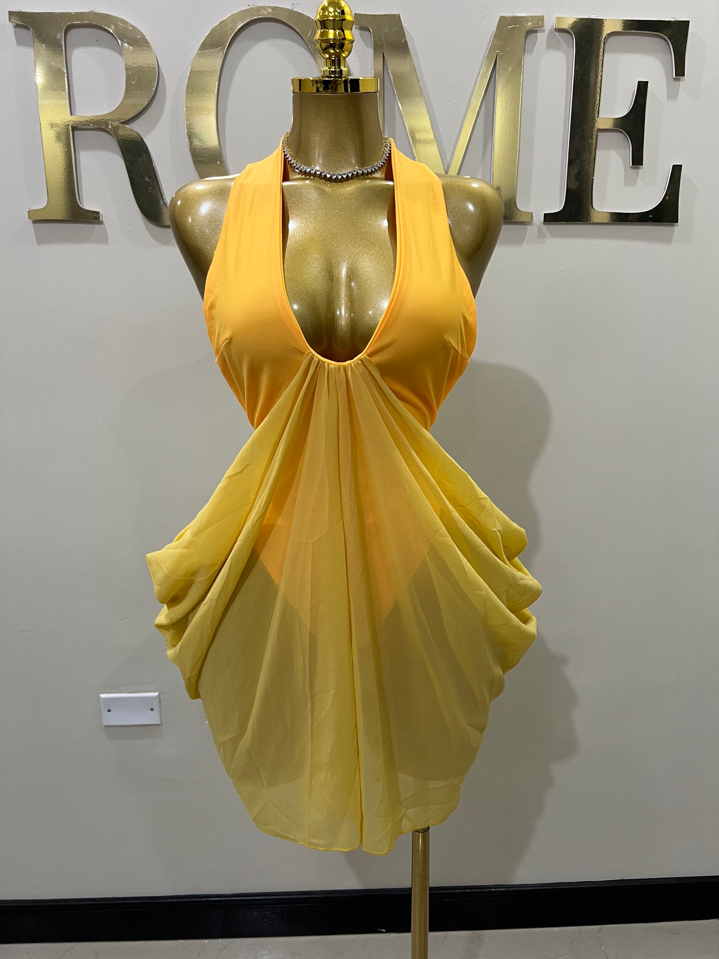 Asia Star Bodysuit Dress (Yellow)