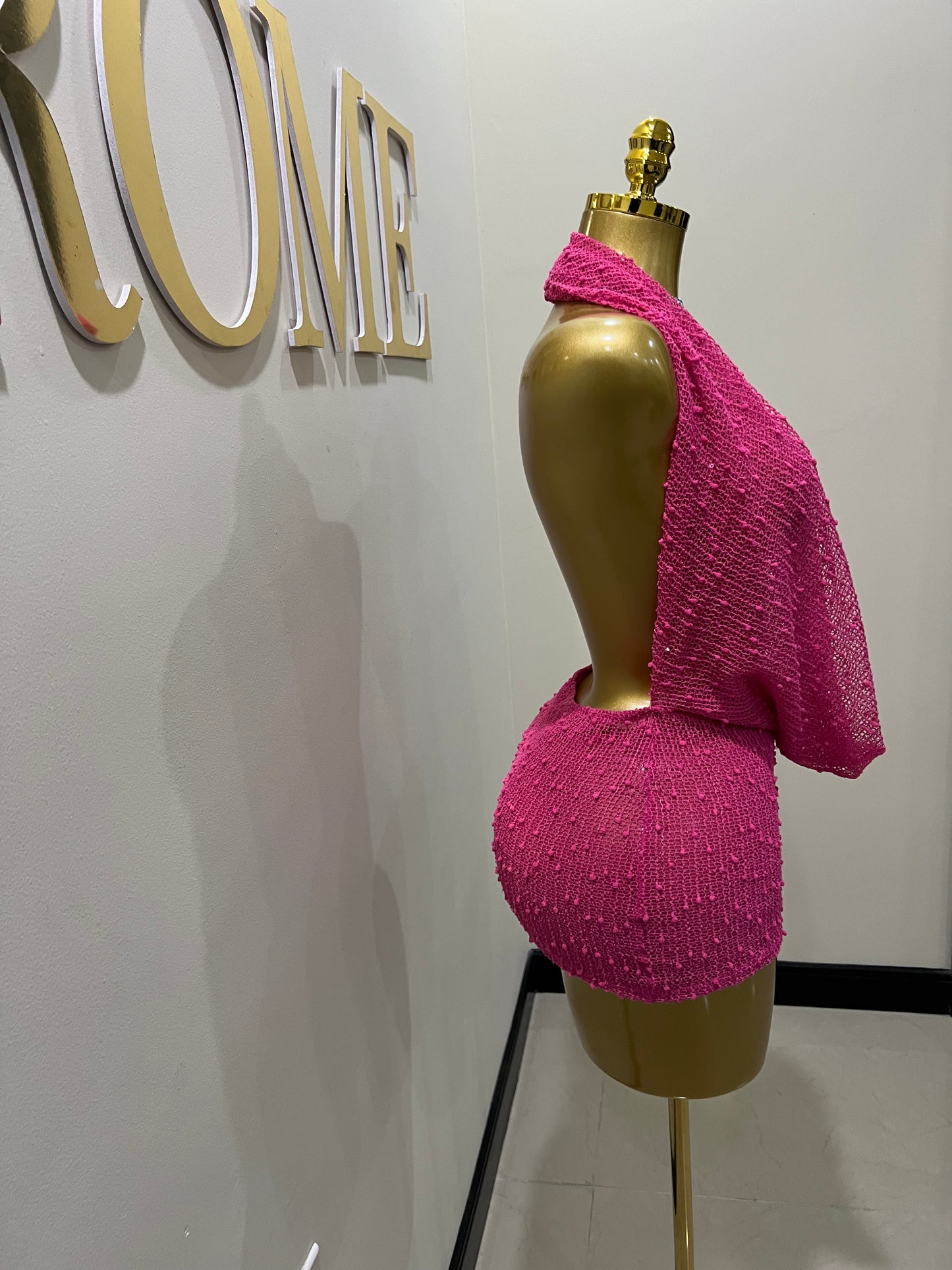 Cassie See Through Petal Dress (Pink)