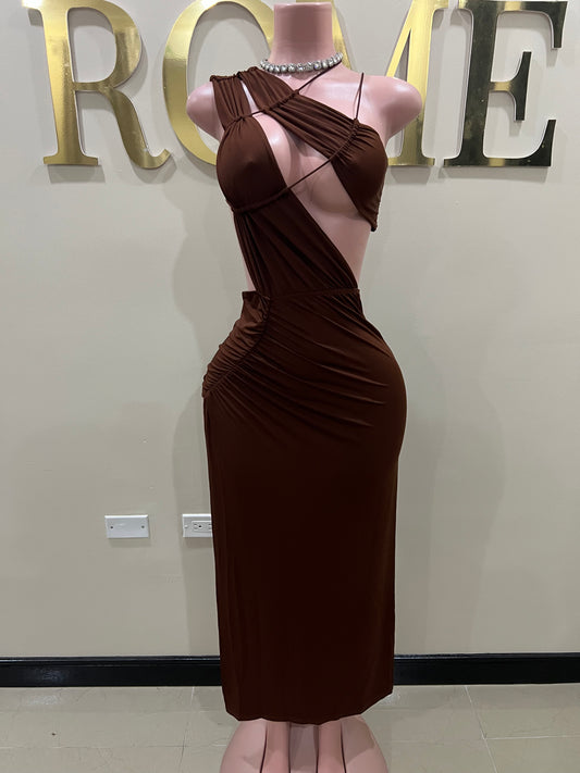 Amelia Giselle Dress (Brown)