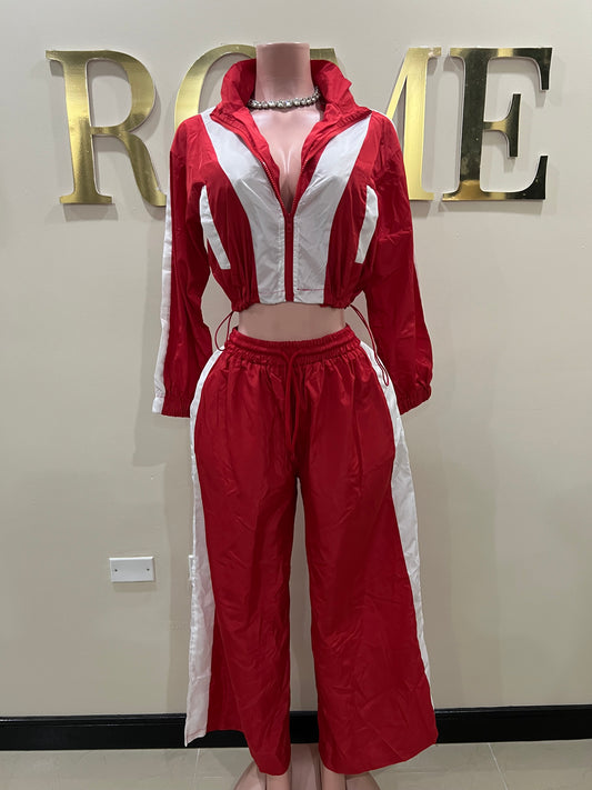 Brooklyn Tracksuit Pants Set (Red)