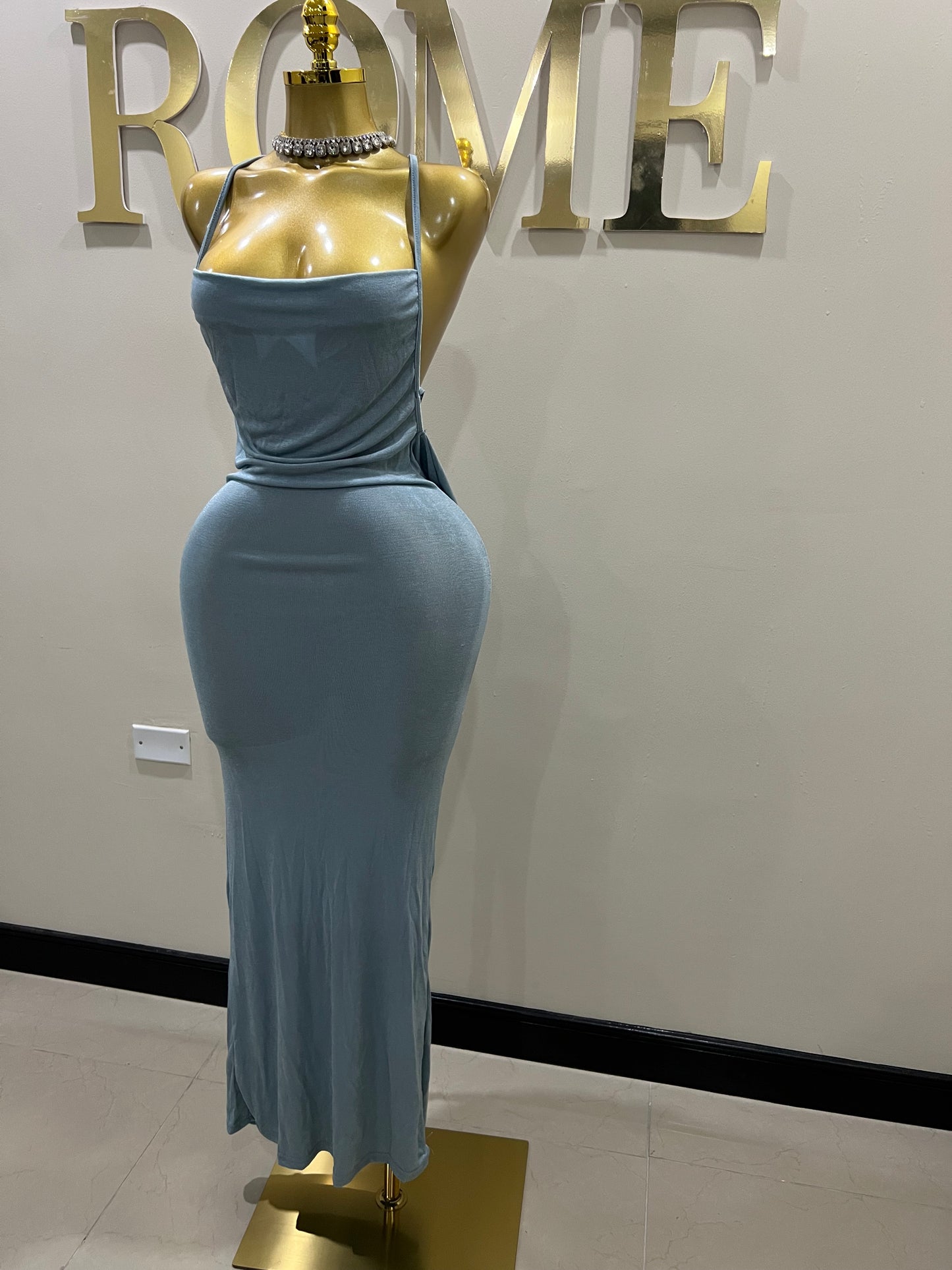 Carey True Dress (Ash Blue)
