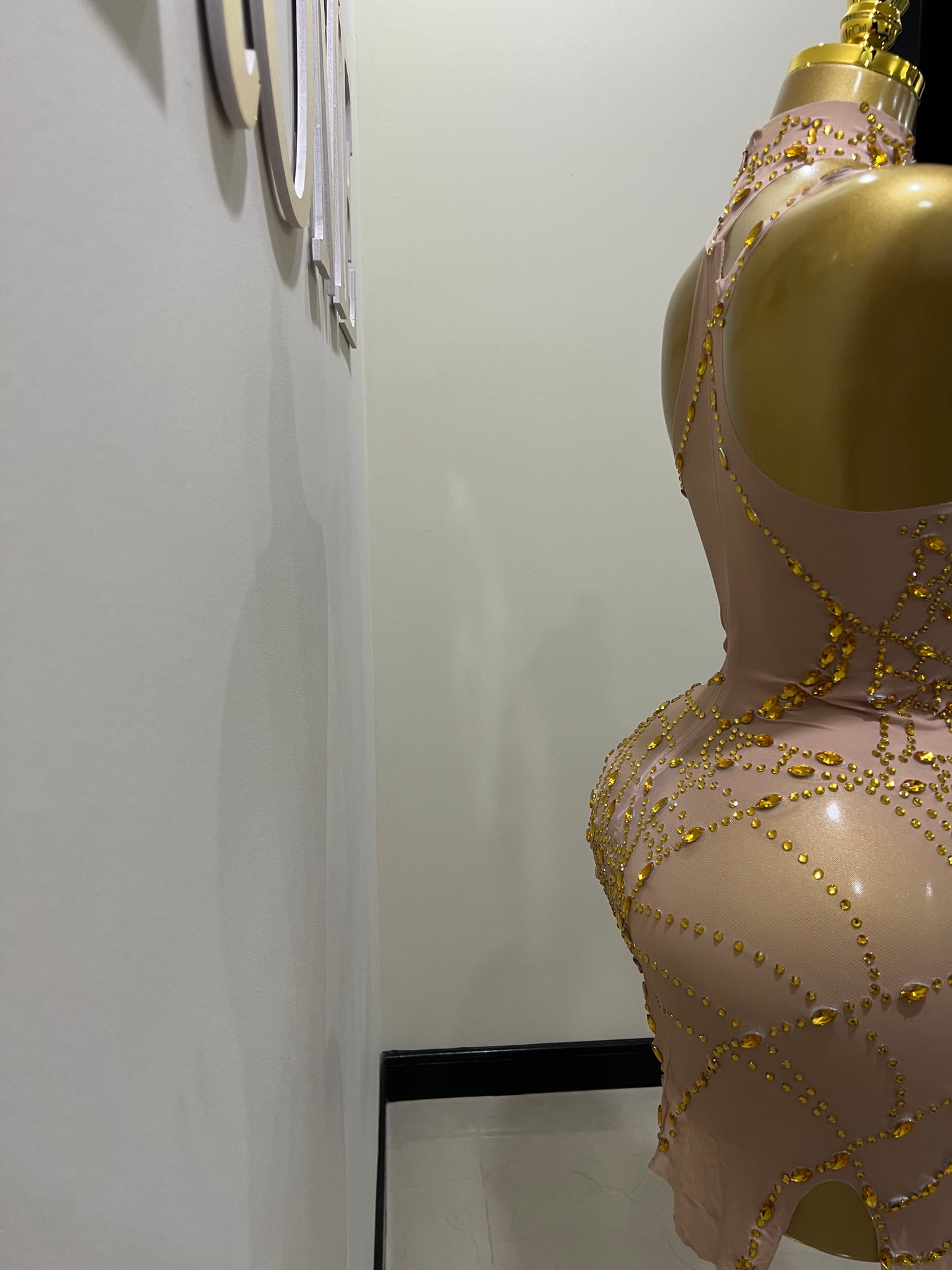 Charlotte’s Web Gemstone Mesh Dress (Gold)