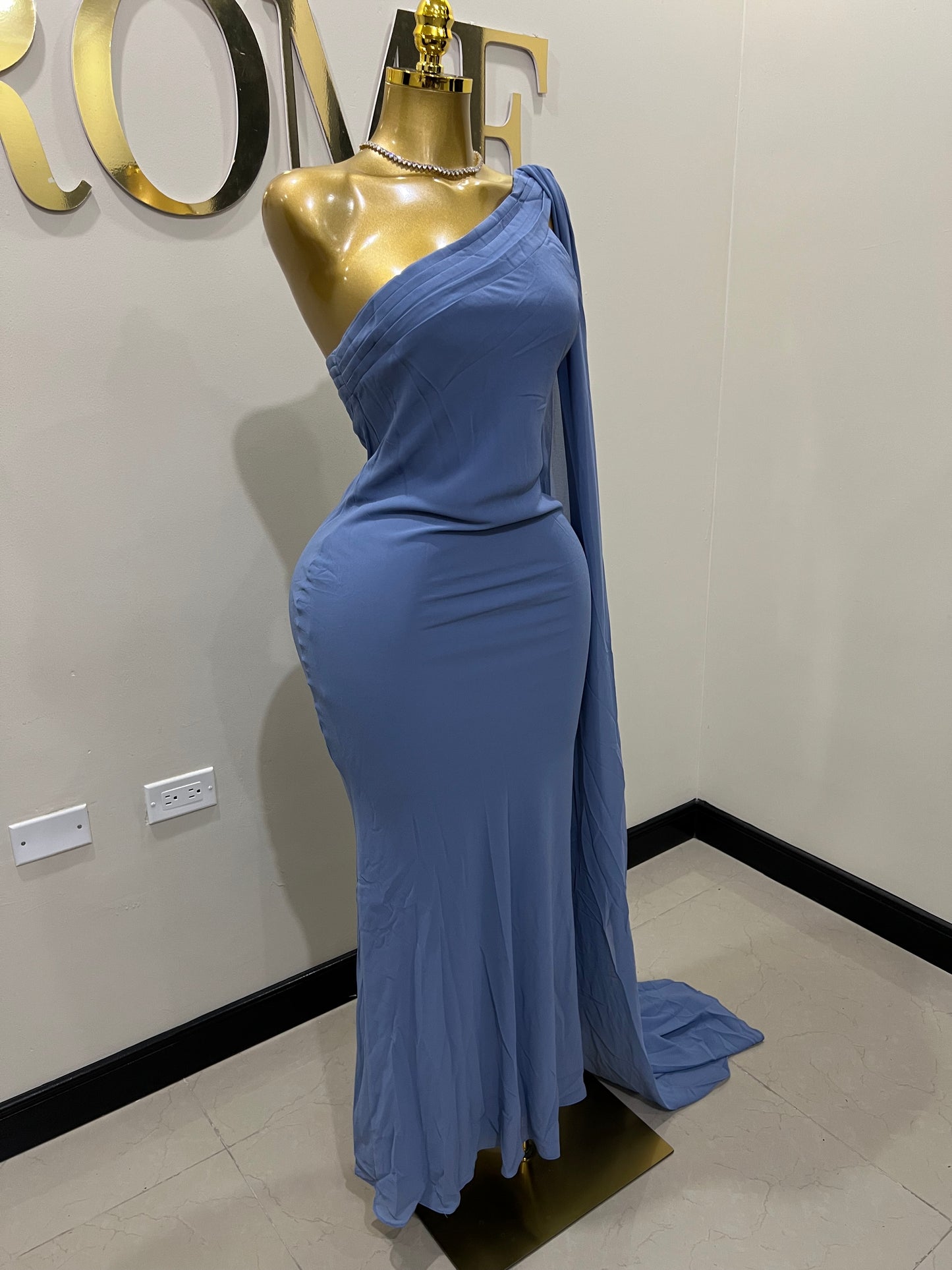 Isabella Chiffon Dress (Blue)